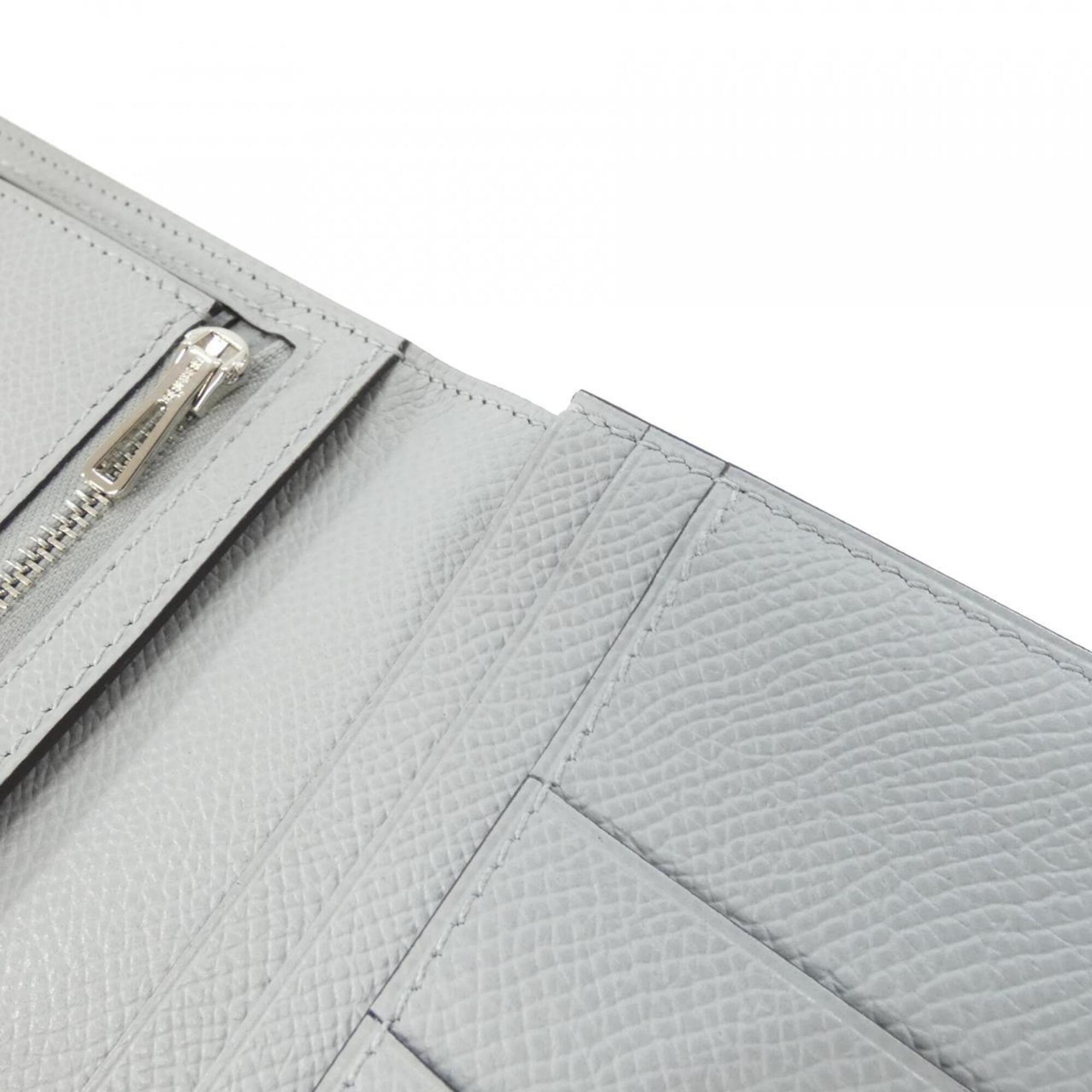 Hermes Blue Gray Epsom Leather Long Wallet (Bi-Fold) (Pre-Owned)