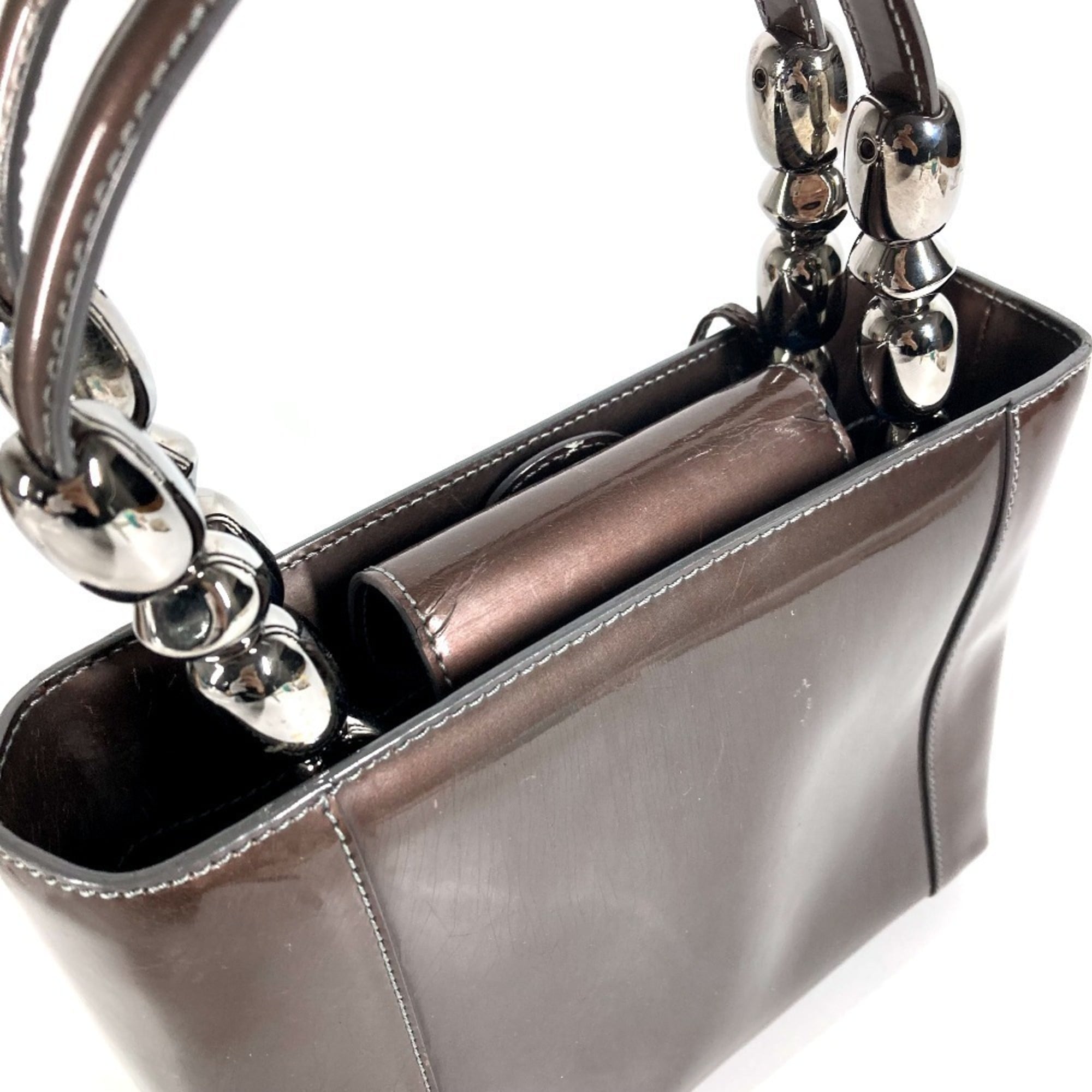 Christian Dior Brown Patent Leather Handbag (Pre-Owned)