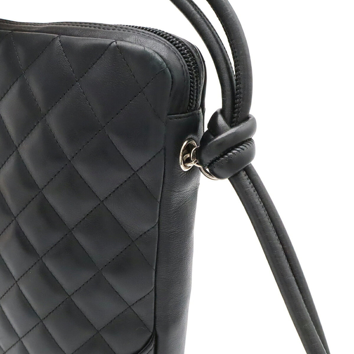 Chanel Ligne Cambon Black White Leather Shoulder Bag (Pre-Owned)