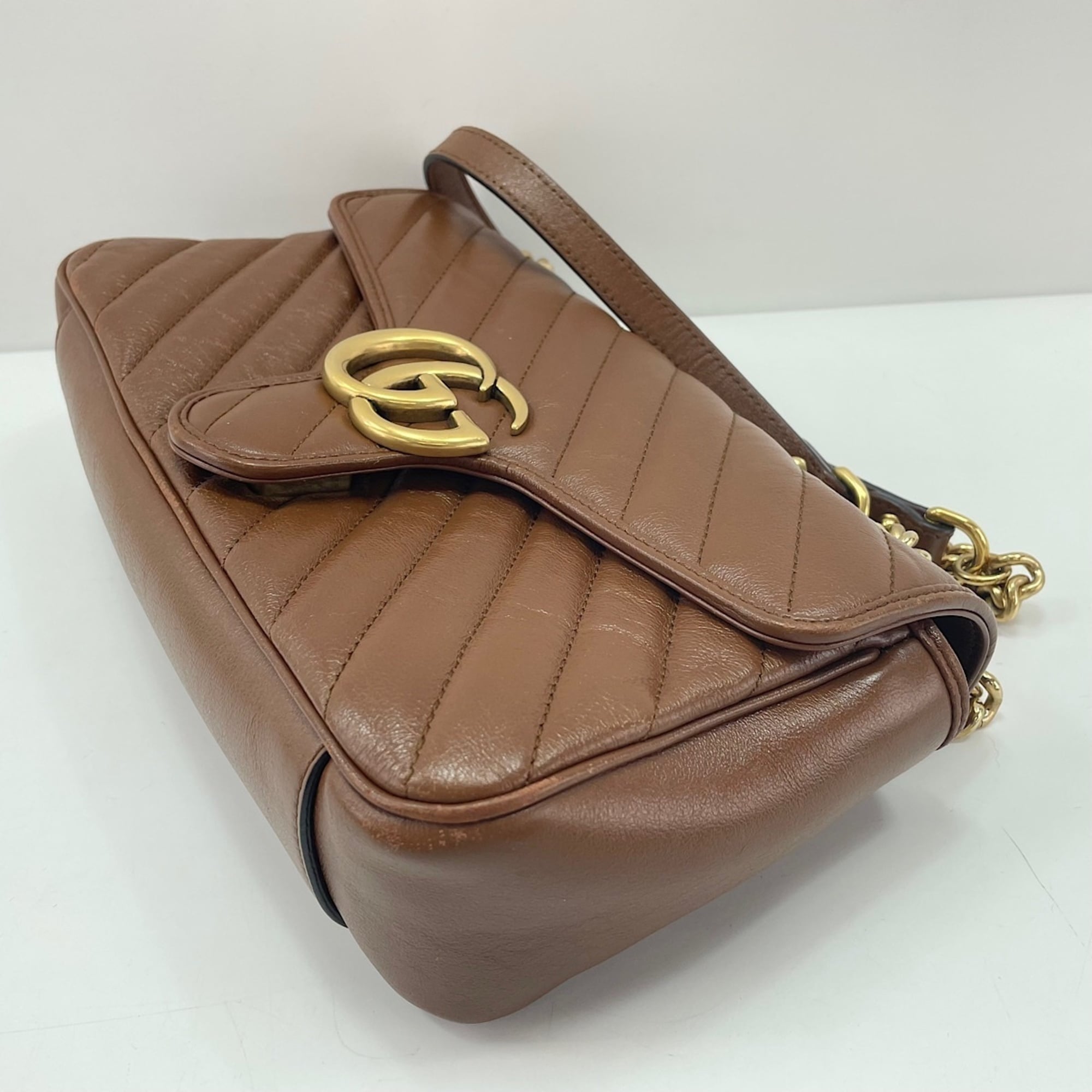 Gucci Gg Marmont Brown Shoulder Bag (Pre-Owned)