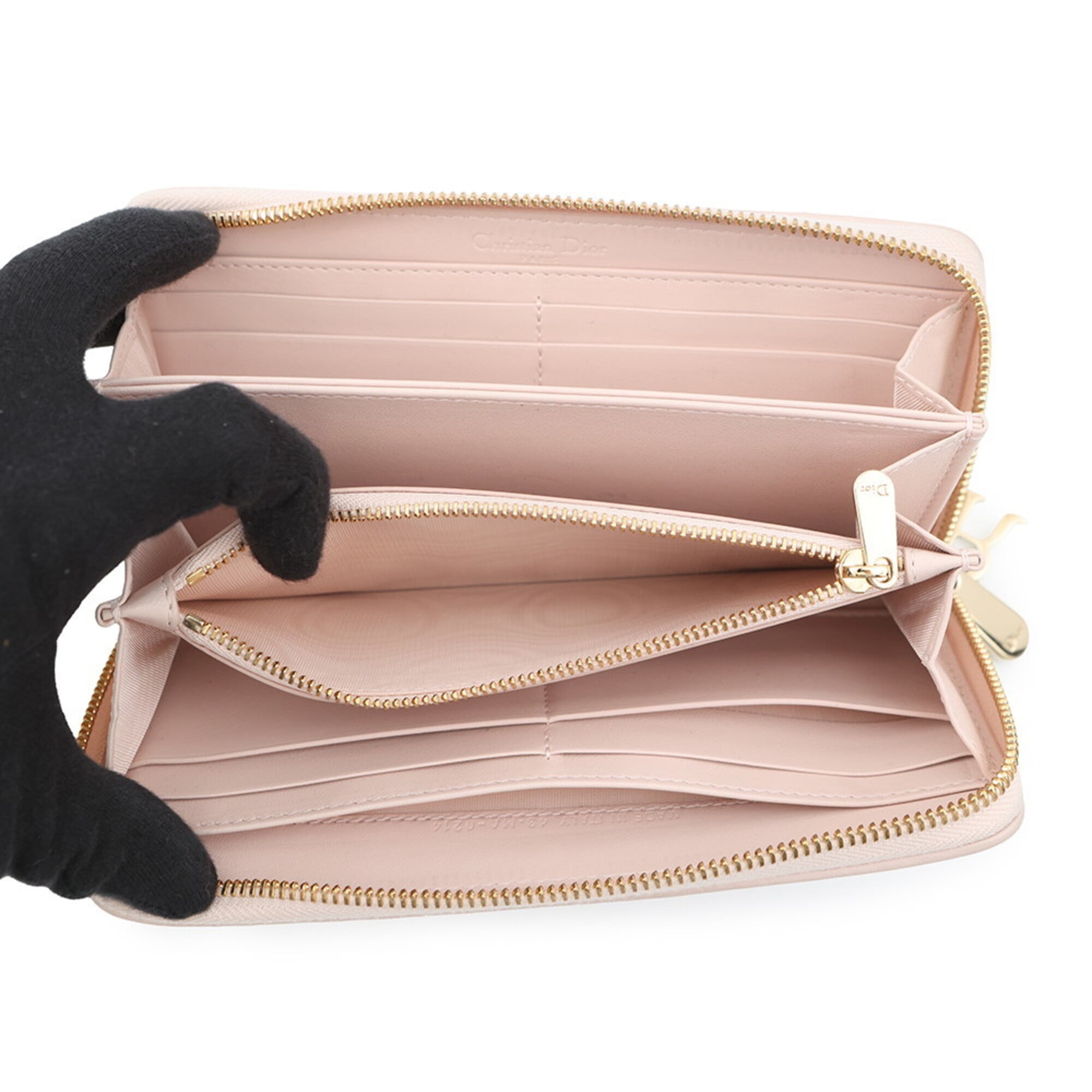 Christian Dior Pink Leather Long Wallet (Bi-Fold) (Pre-Owned)