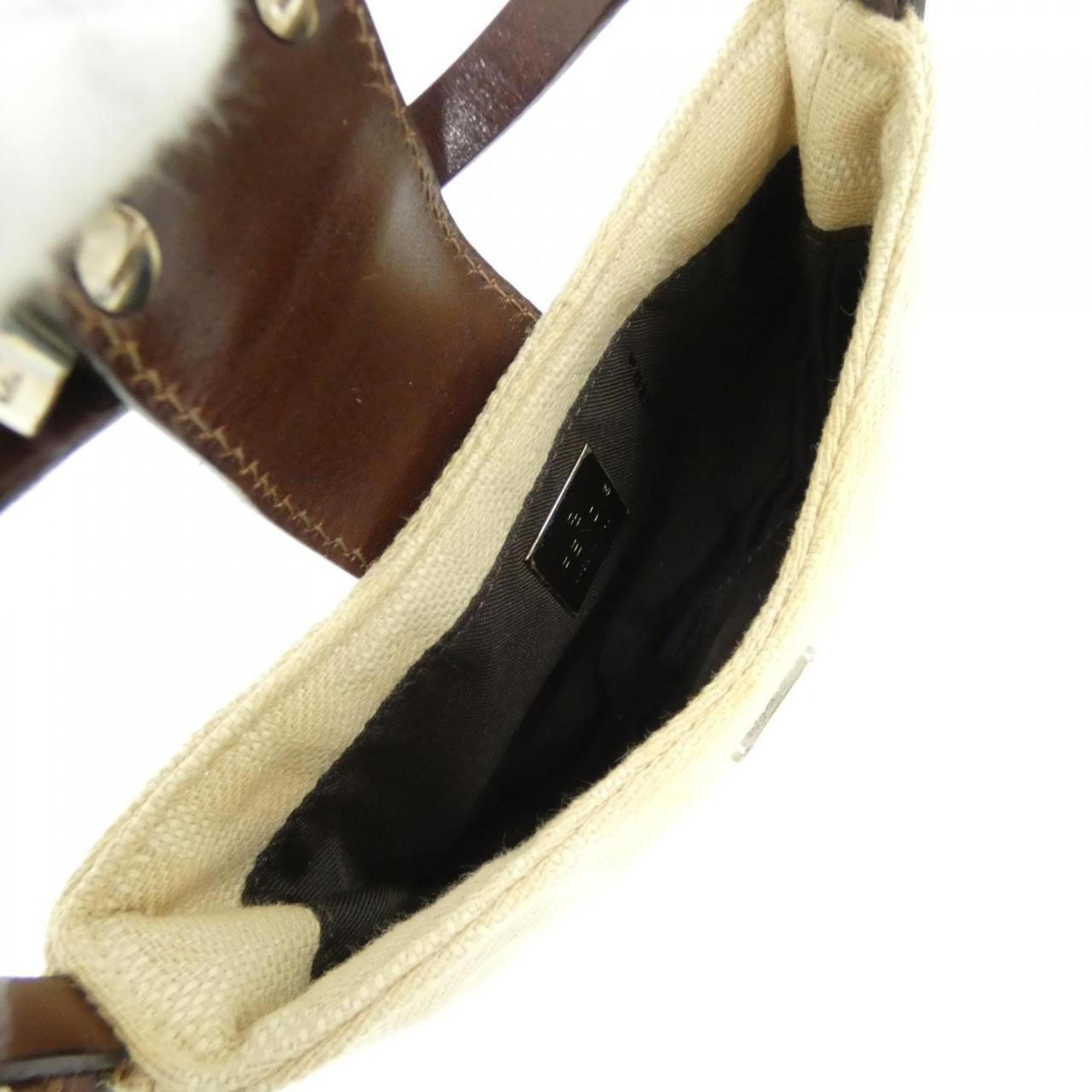Fendi Ivory Canvas Handbag (Pre-Owned)