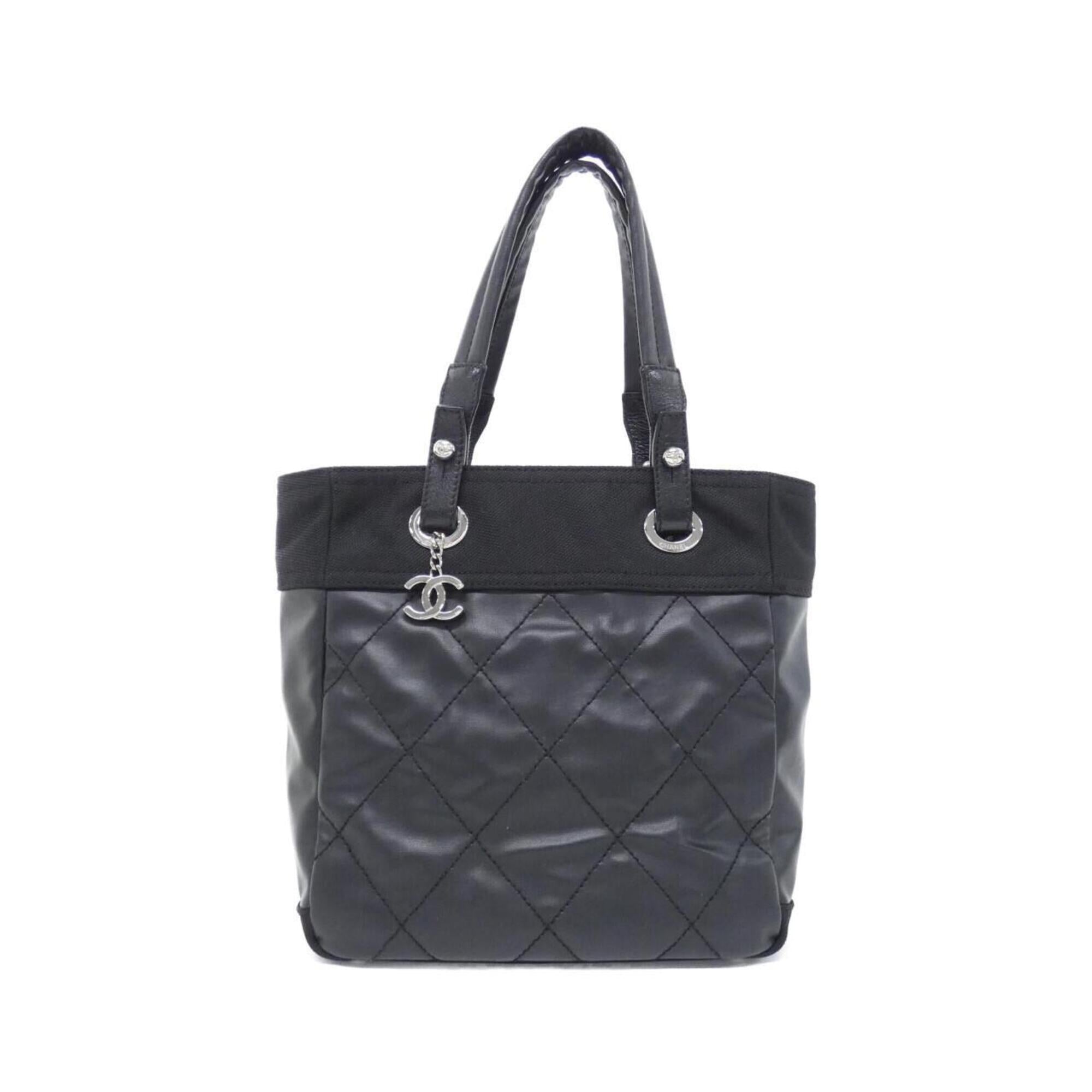 Chanel Black Canvas Handbag (Pre-Owned)