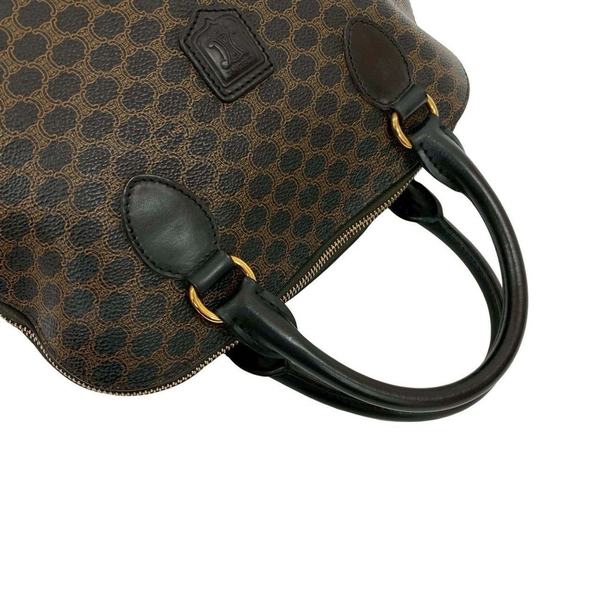 Celine Black Brown Leather Boston Bag Handbag (Pre-Owned)