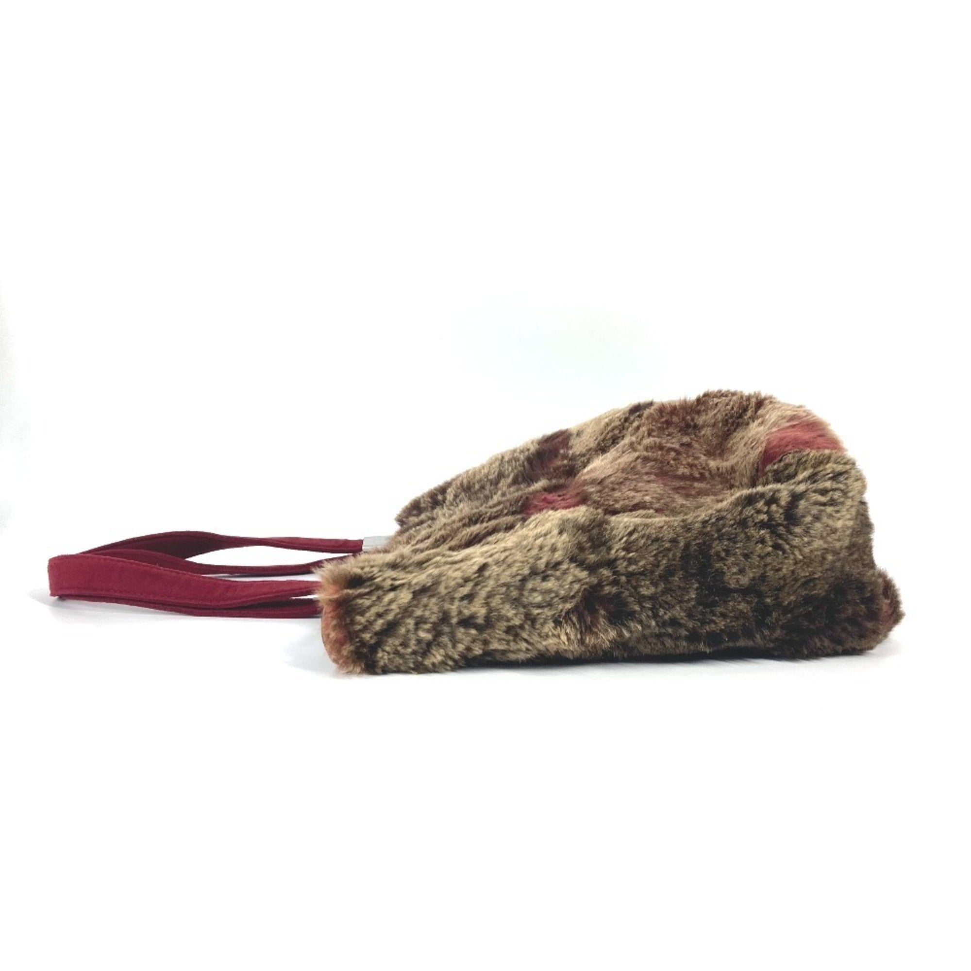 Chanel Brown Red Color Fur Shoulder Bag Tote Bag (Pre-Owned)