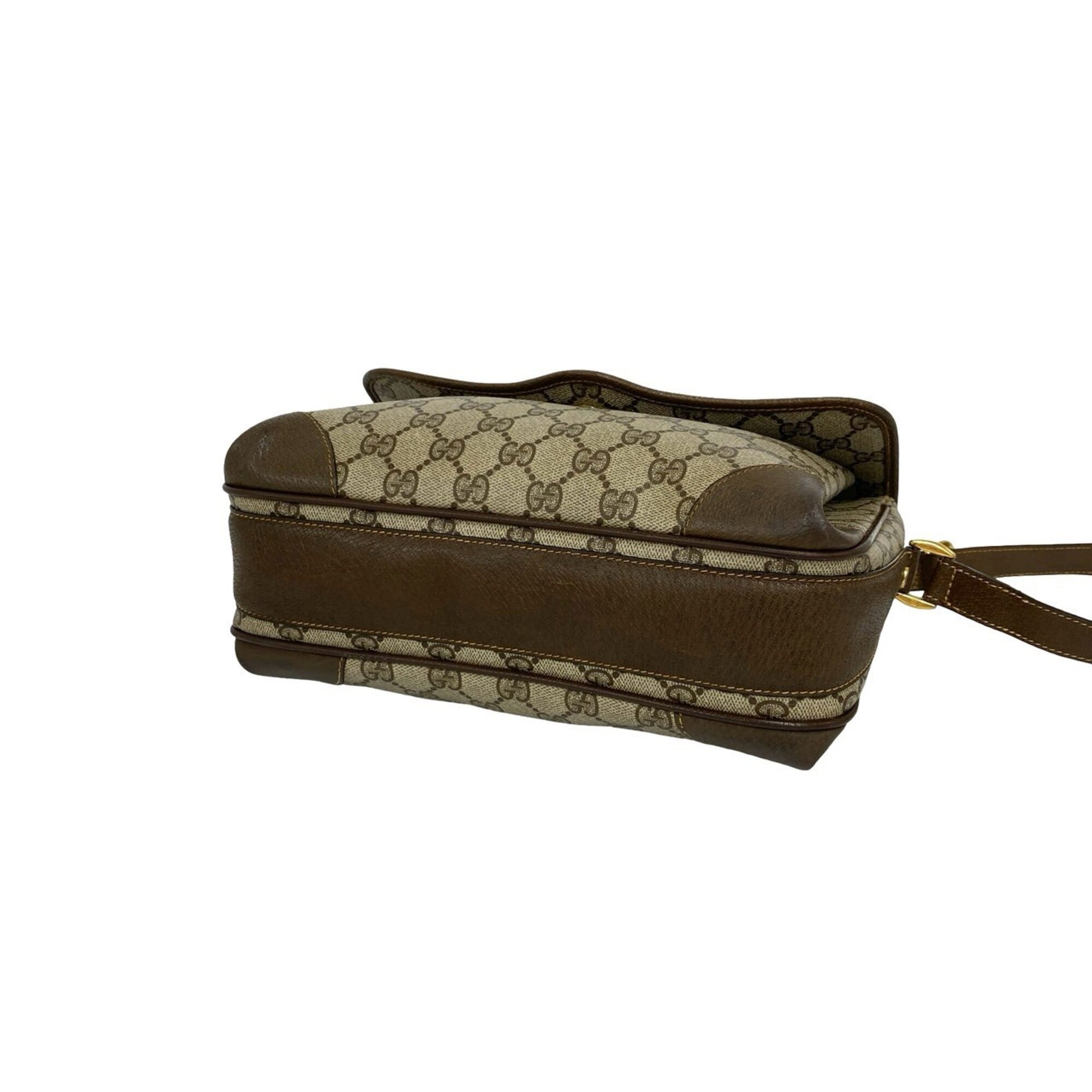 Gucci Brown Green Red Color Leather Pvc Pochette Shoulder Bag (Pre-Owned)