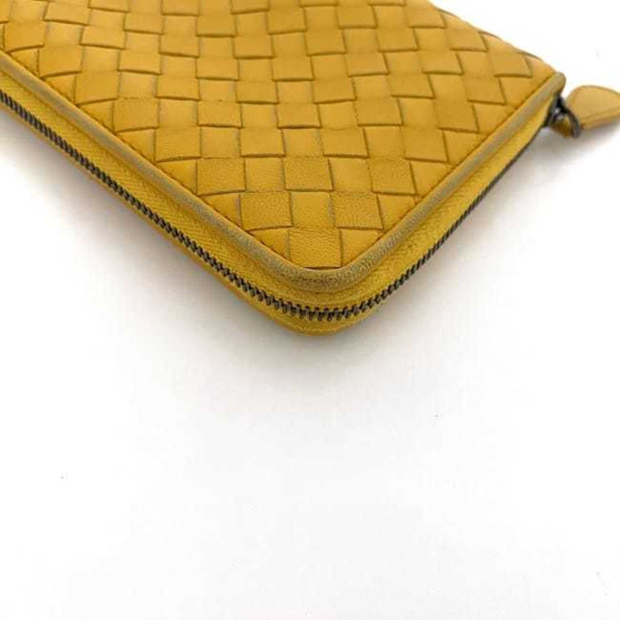 Bottega Veneta Yellow Leather Long Wallet (Bi-Fold) (Pre-Owned)