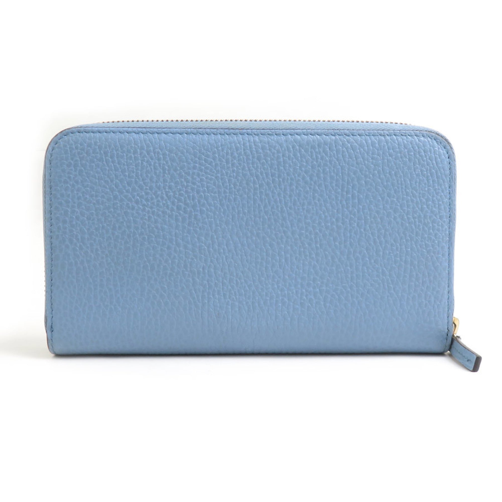 Gucci Light Blue Leather Long Wallet (Bi-Fold) (Pre-Owned)