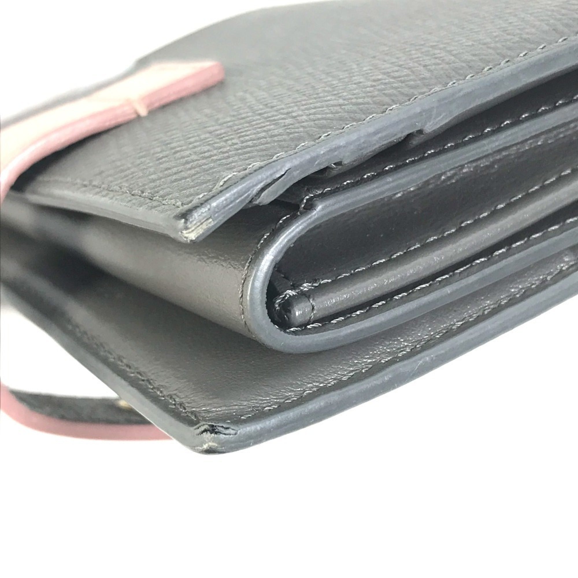 Celine Gray Pink Leather Wallet (Bi-Fold) (Pre-Owned)