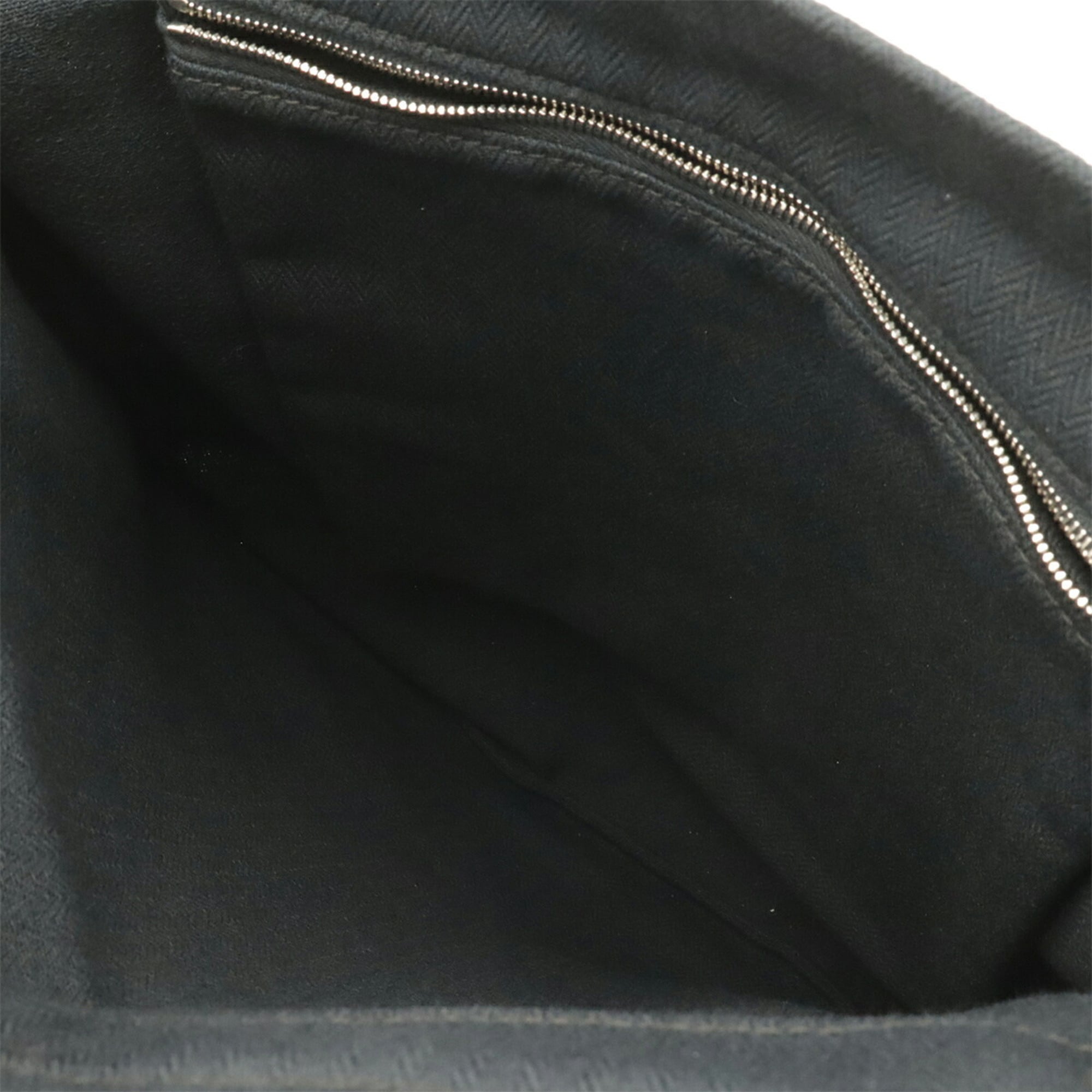 Hermes Black Brown Dark Brown Toile Chevron Backpack Shoulder Bag (Pre-Owned)