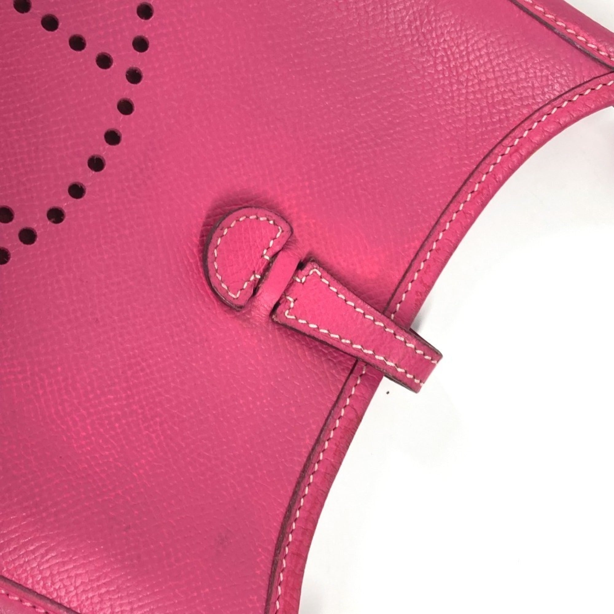 Hermes Evelyne Pink Leather Pochette Shoulder Bag (Pre-Owned)
