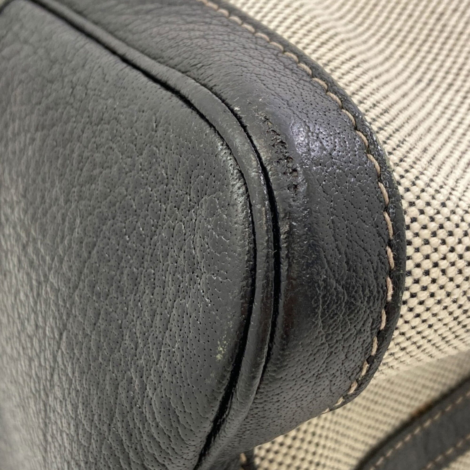 Hermes Black Gray Toile H Tote Bag (Pre-Owned)