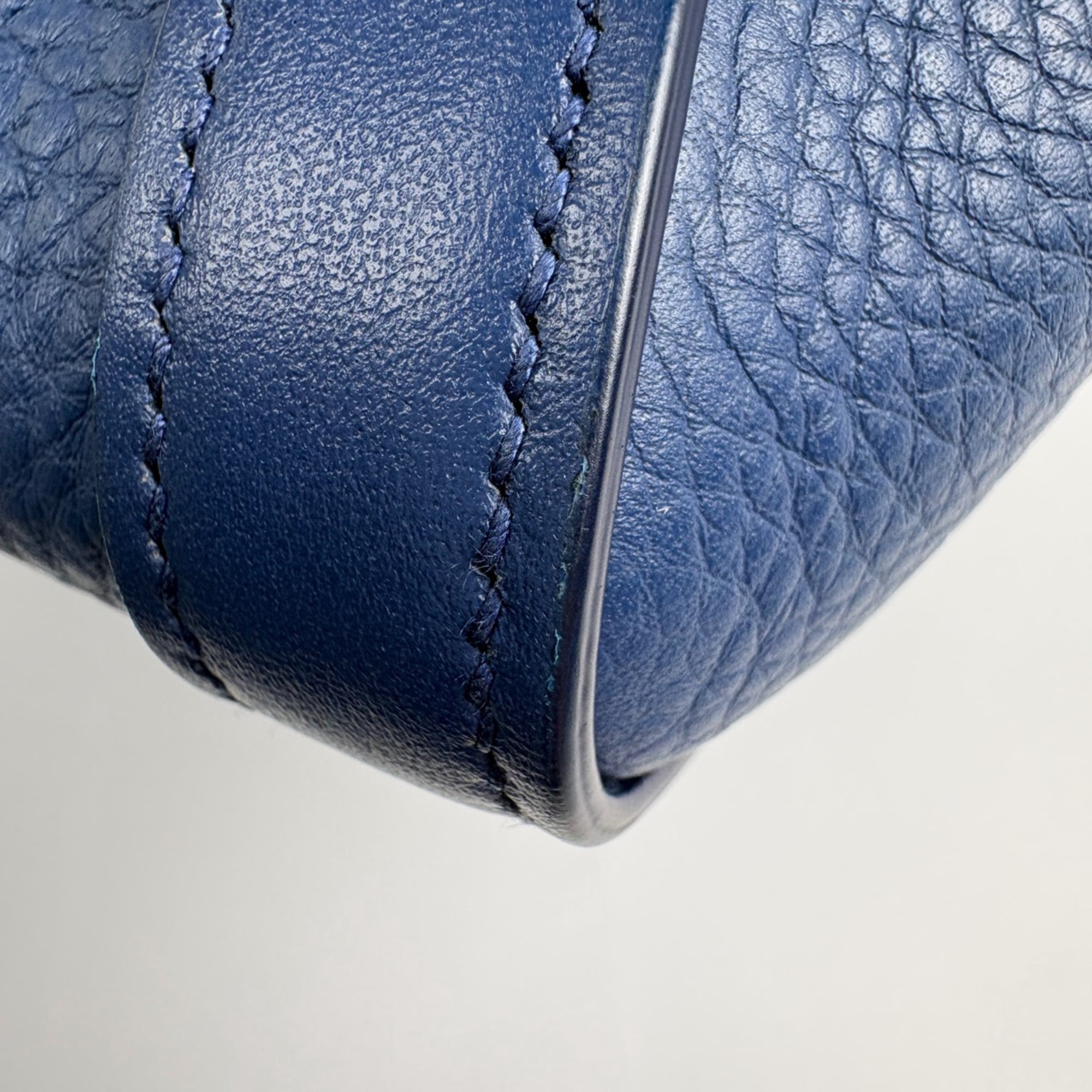 Prada Blue Leather Tote Bag (Pre-Owned)