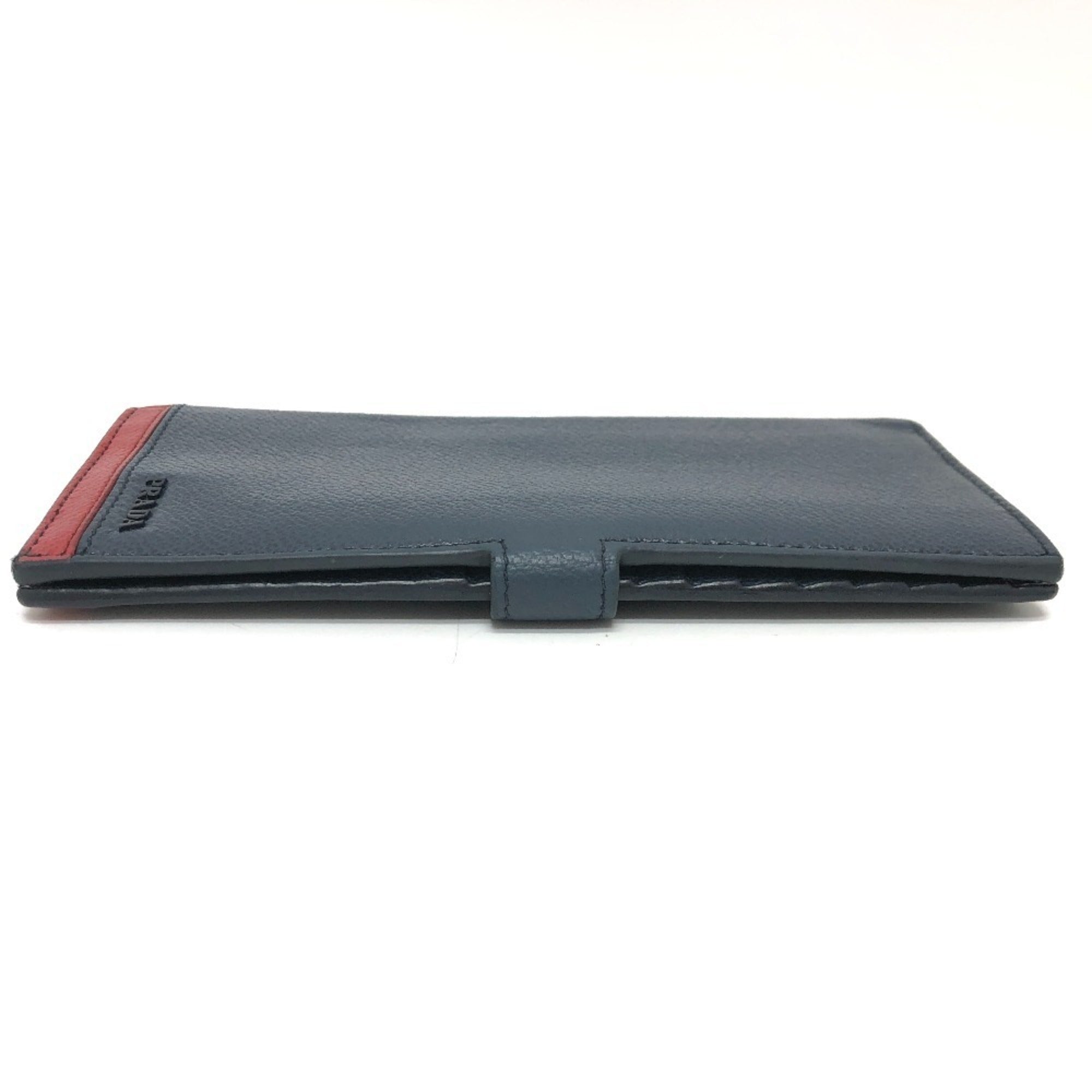 Prada Blue Leather Long Wallet (Bi-Fold) (Pre-Owned)