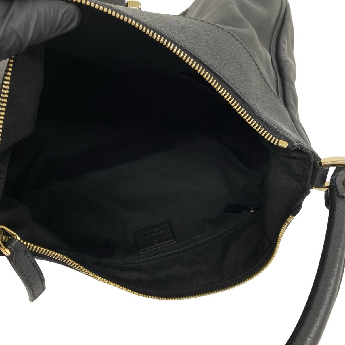 Gucci Black Leather Handbag Shoulder Bag Tote Bag (Pre-Owned)