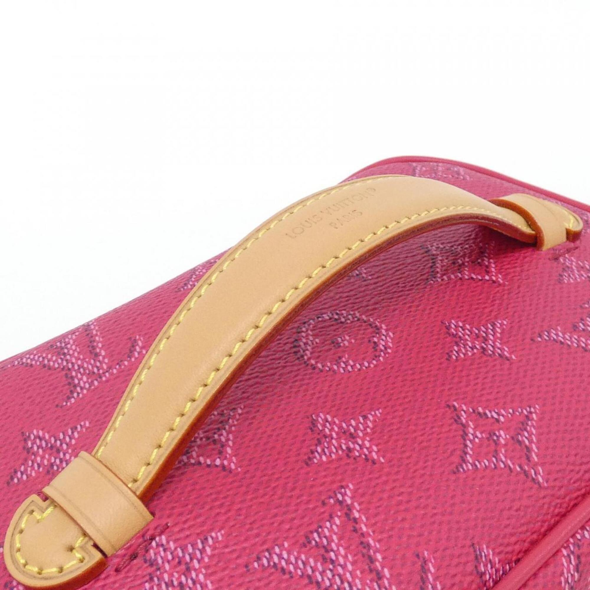 Louis Vuitton Red Color Coated Canvas Handbag (Pre-Owned)