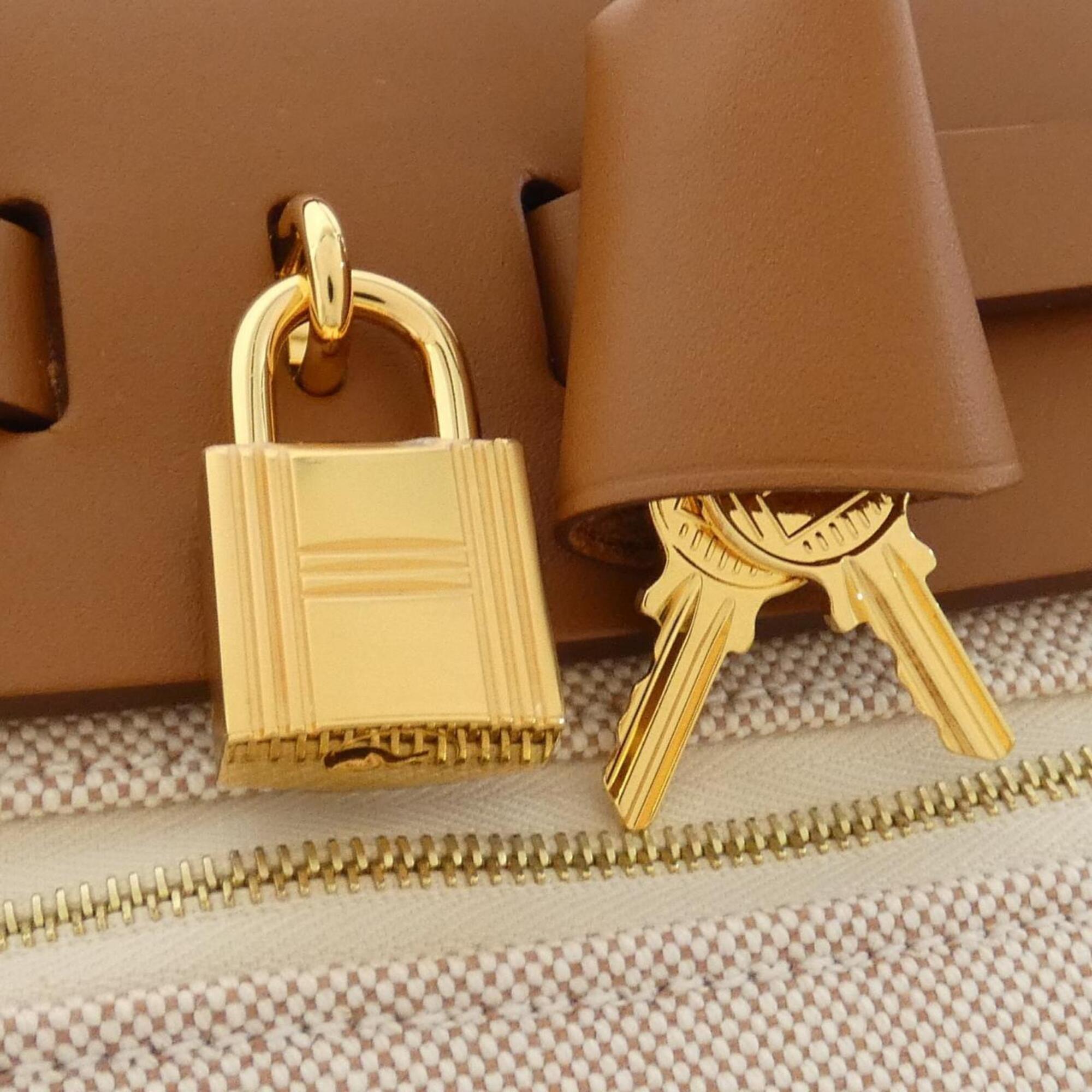 Hermes Beige Ecru Fauve Handbag Pouch (Pre-Owned)