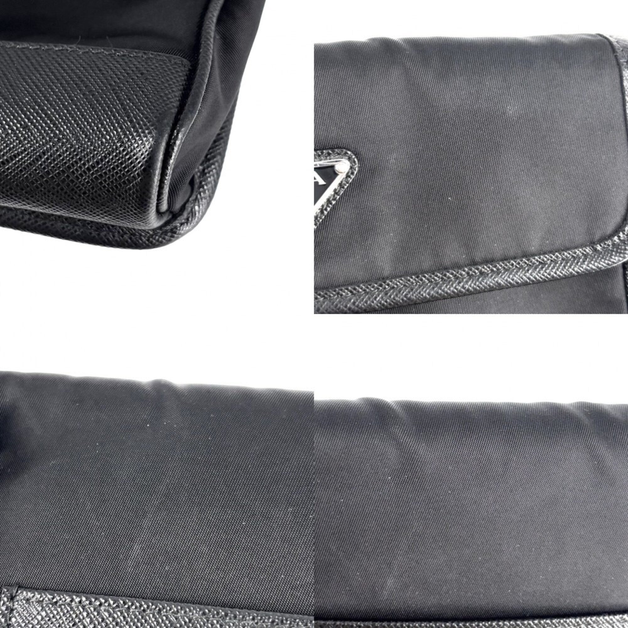 Prada Black Nylon Pochette Shoulder Bag (Pre-Owned)