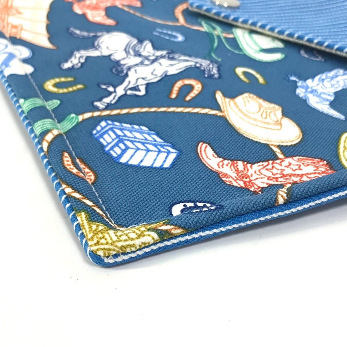 Hermes Blue Cotton Pouch (Pre-Owned)