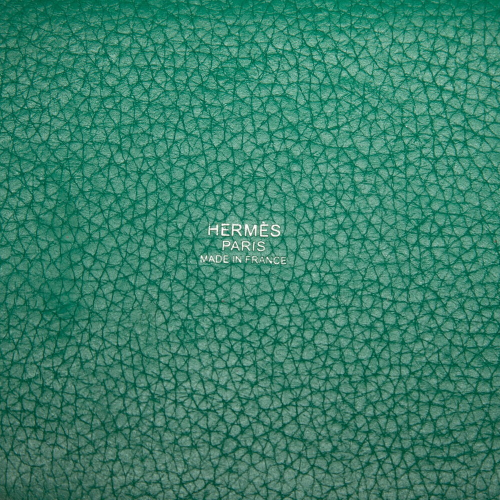 Hermes Green Taurillon Clemence Leather Handbag (Pre-Owned)