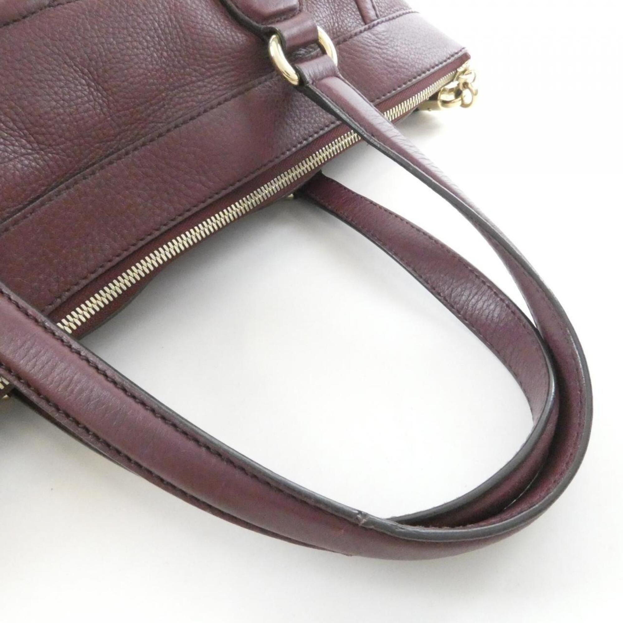Gucci Bordeaux Leather Handbag (Pre-Owned)