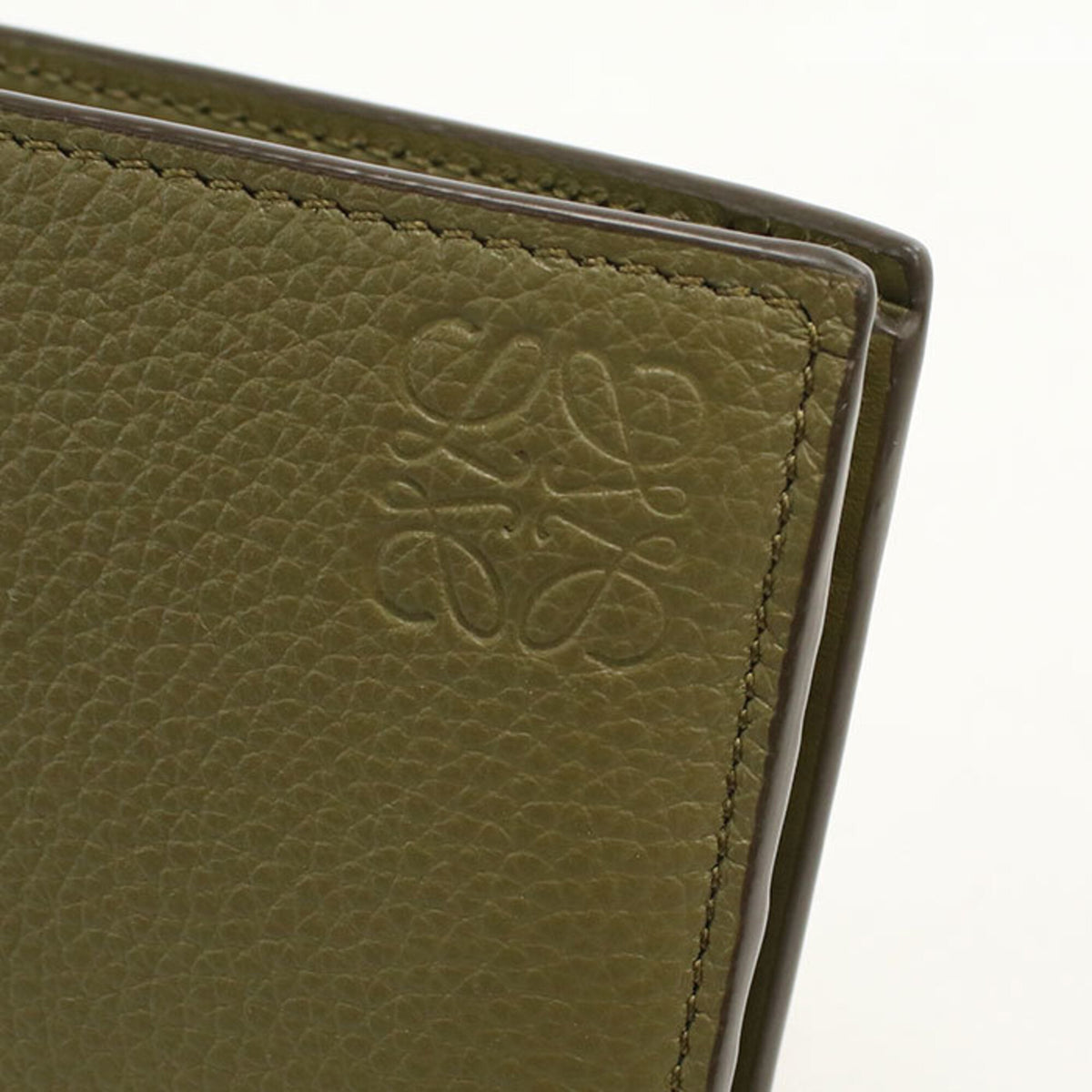 Loewe Khaki Leather Wallet (Bi-Fold) (Pre-Owned)