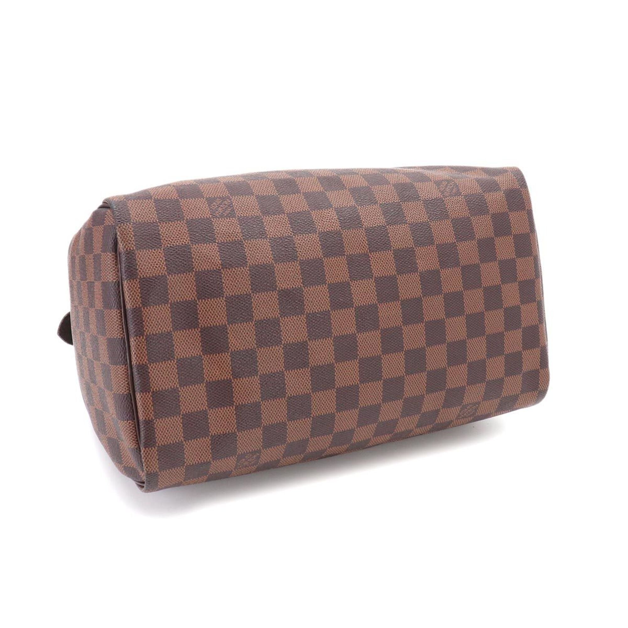 Louis Vuitton Brown Damier Canvas Ebene Damier Canvas Boston Bag Handbag (Pre-Owned)