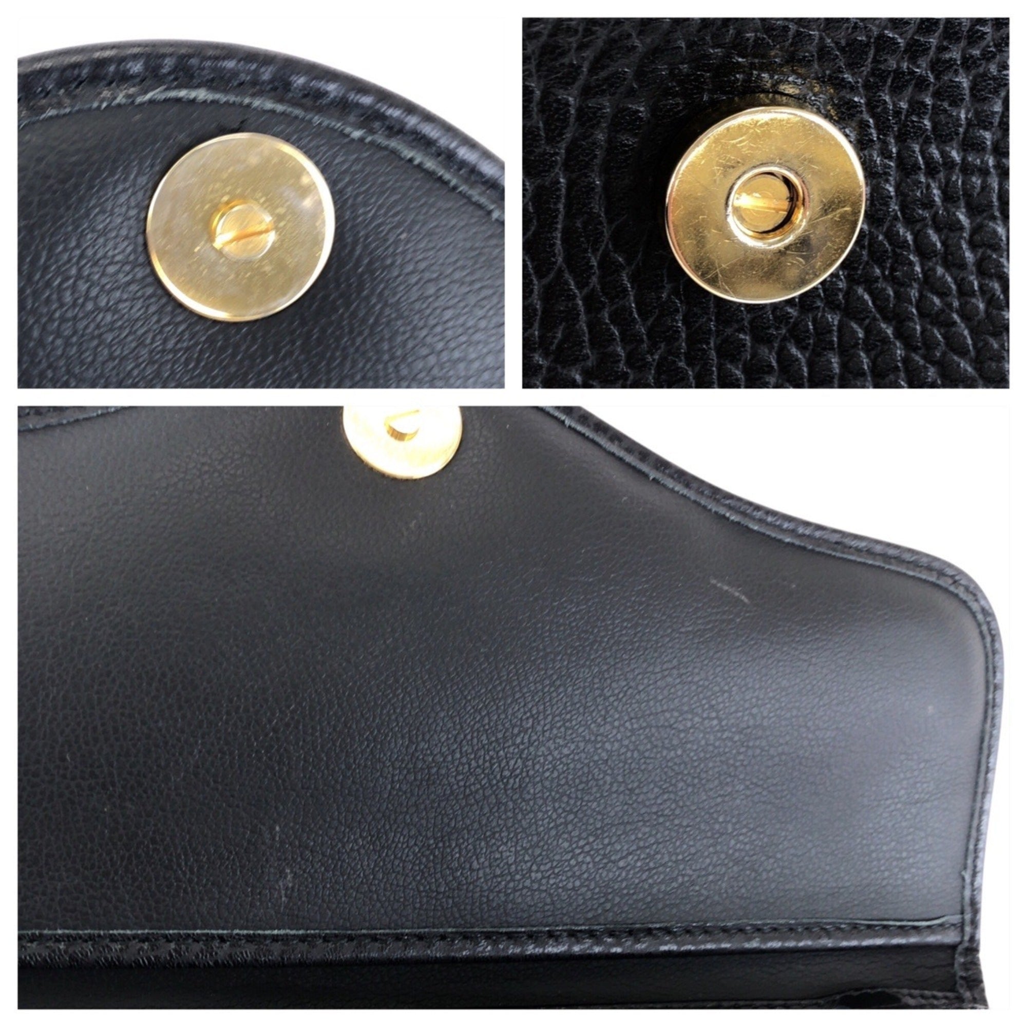 Christian Dior Black Leather Pochette Shoulder Bag (Pre-Owned)