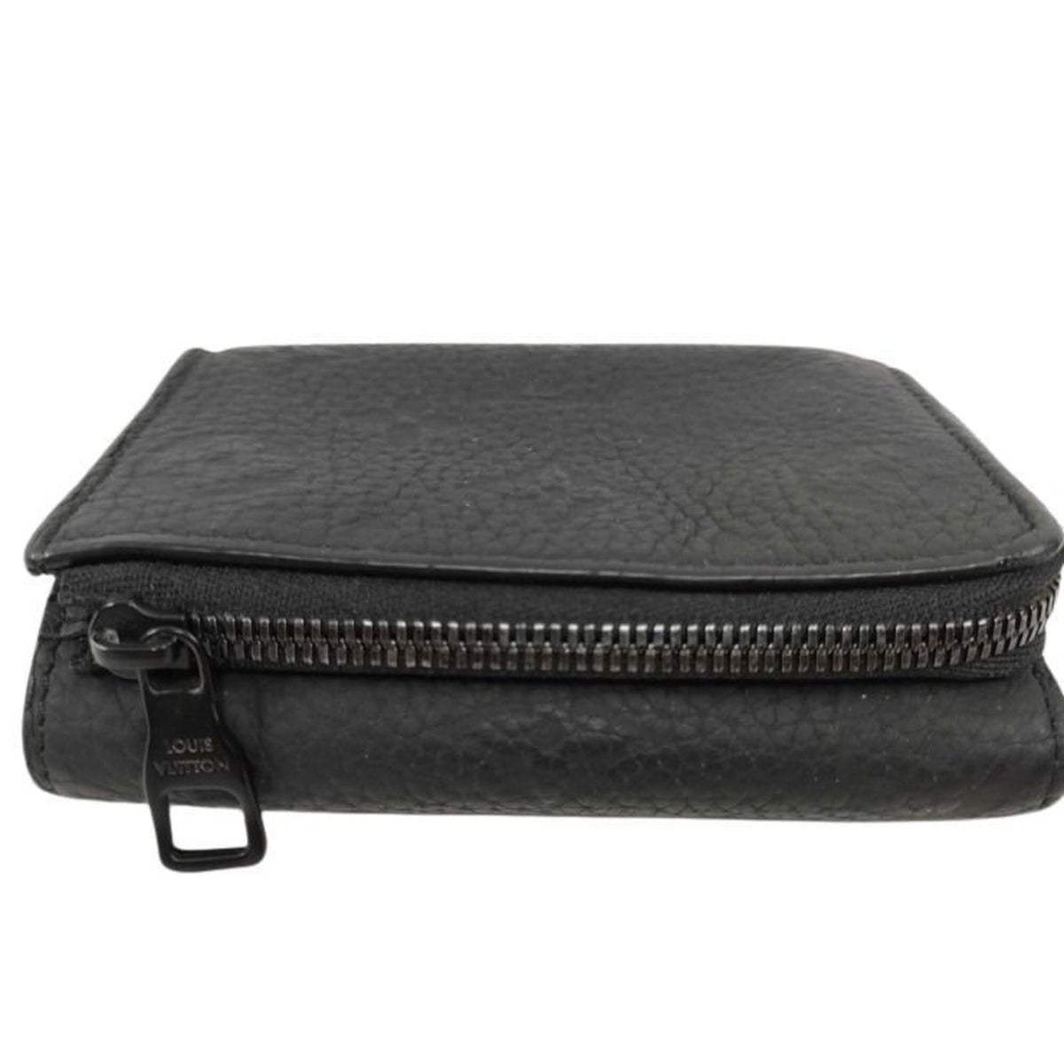 Louis Vuitton Black Leather Wallet (Tri-Fold) (Pre-Owned)