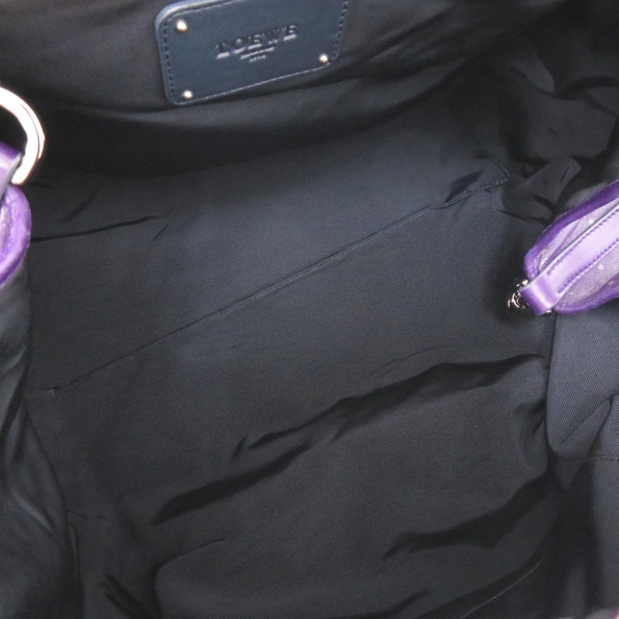 Loewe Purple Leather Handbag Tote Bag (Pre-Owned)