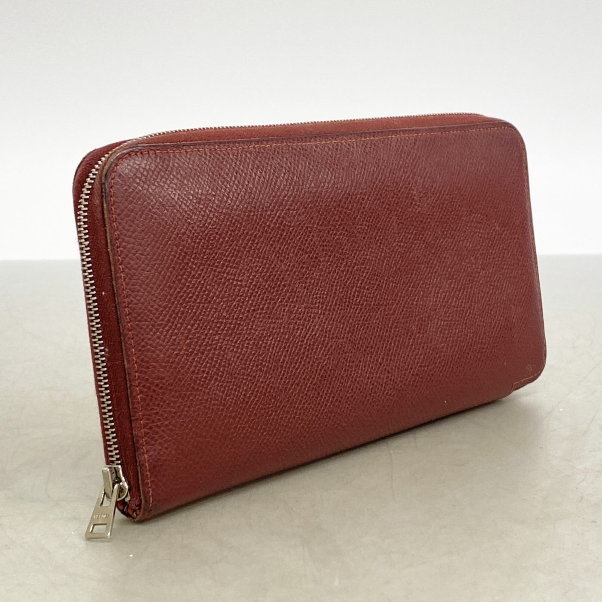 Hermes Rouge H Epsom Leather Long Wallet (Bi-Fold) (Pre-Owned)
