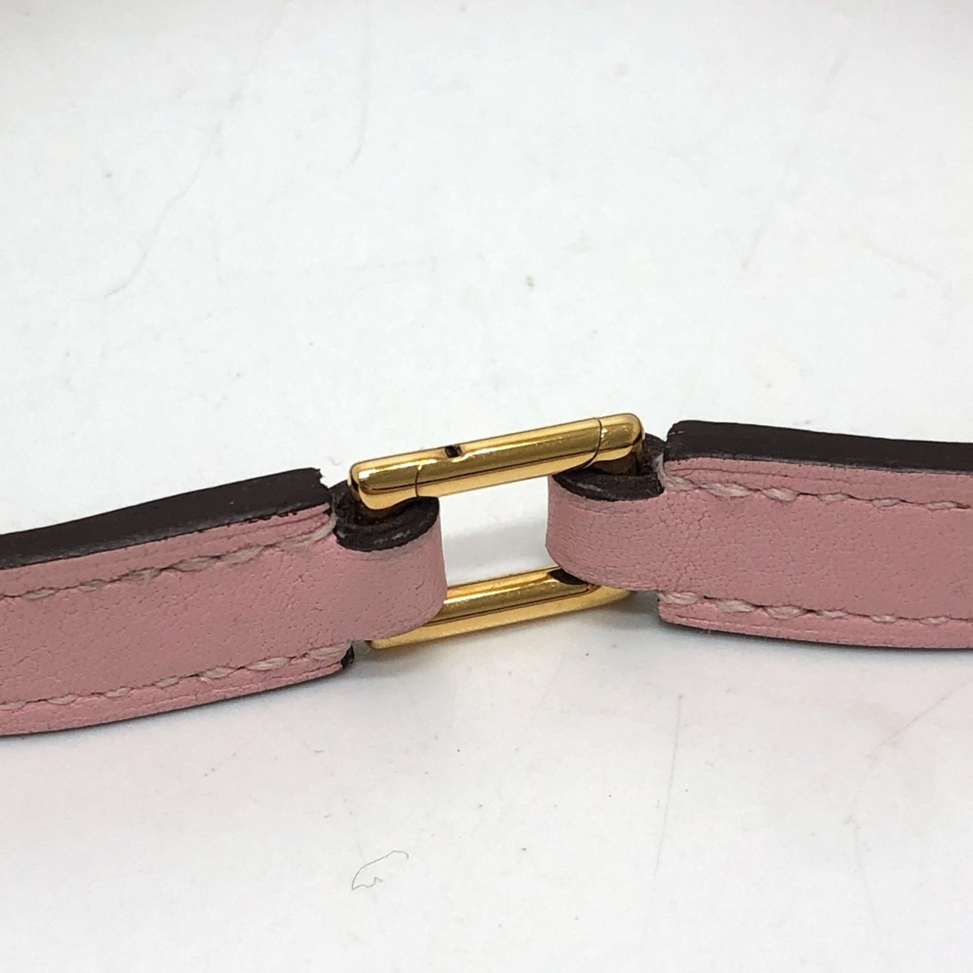 Hermes Pink Swift Leather Charm Bracelet (Pre-Owned)