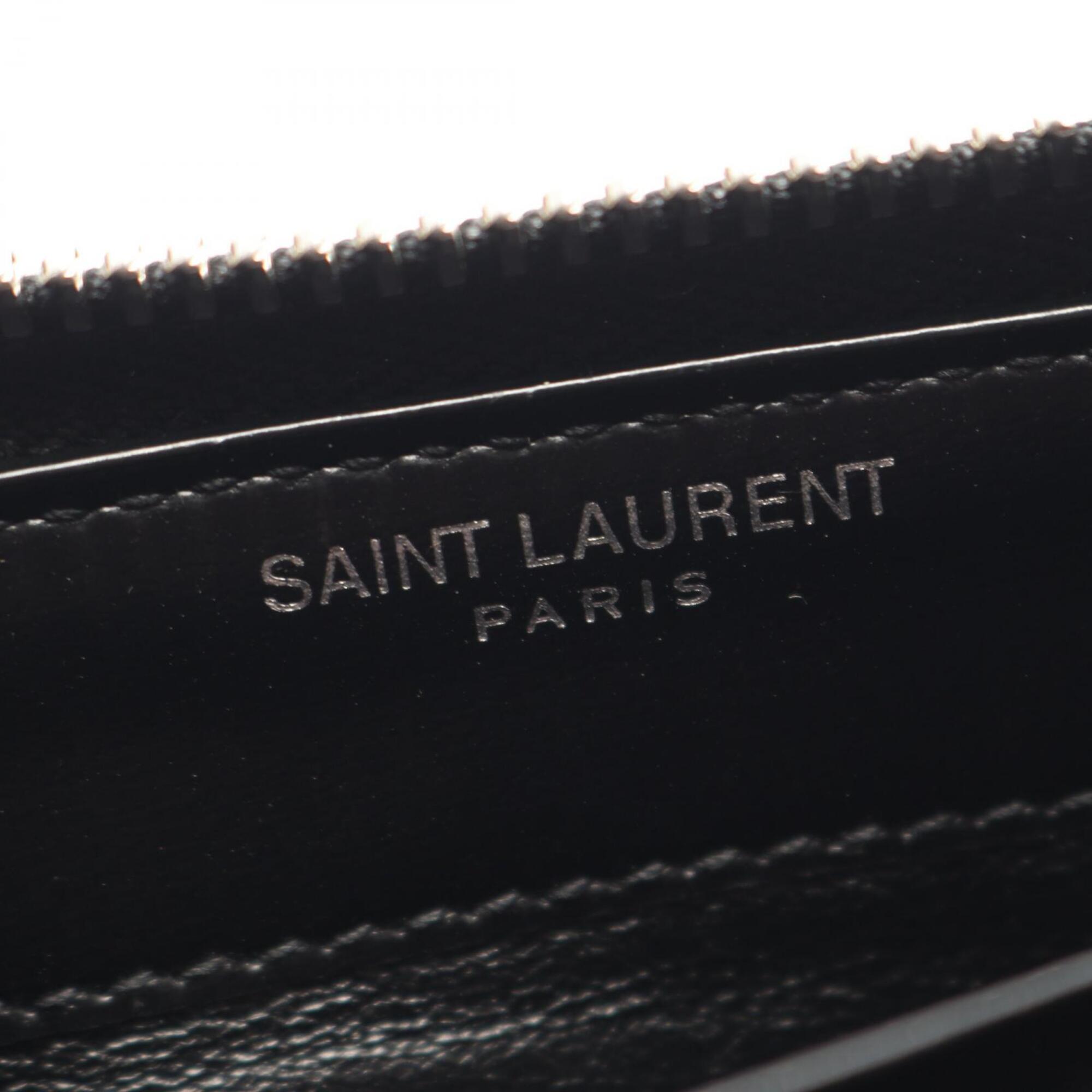 Yves Saint Laurent Black Leather Long Wallet (Bi-Fold) (Pre-Owned)