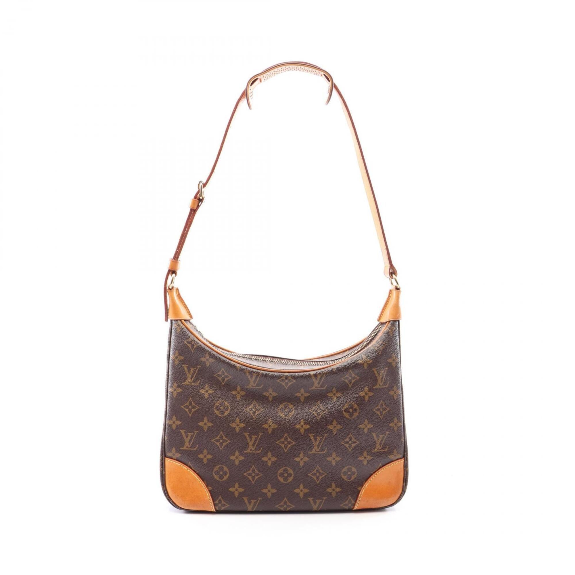 Louis Vuitton Brown Coated Canvas Leather Handbag Shoulder Bag (Pre-Owned)