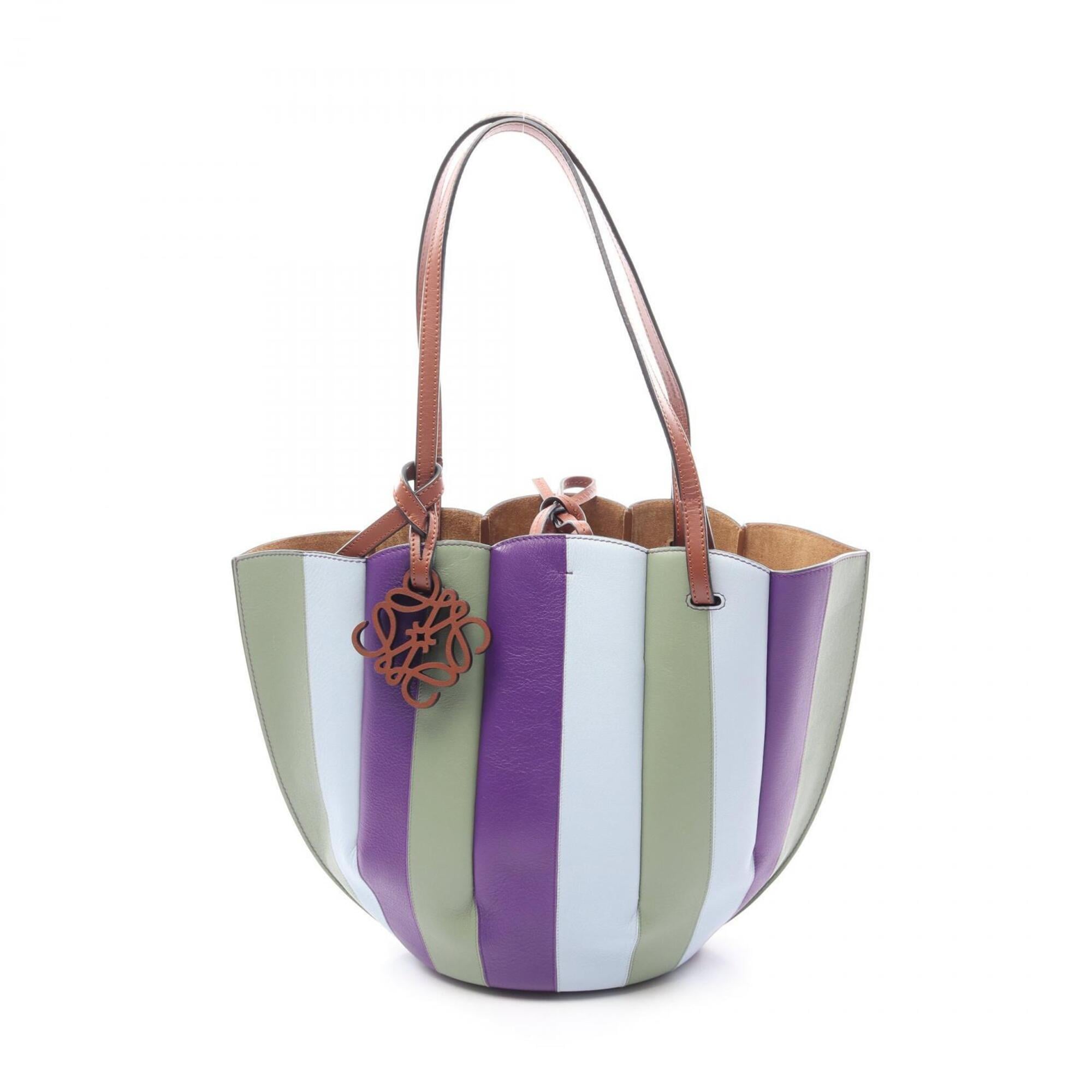 Loewe Green Multi-Color Leather Handbag Tote Bag (Pre-Owned)
