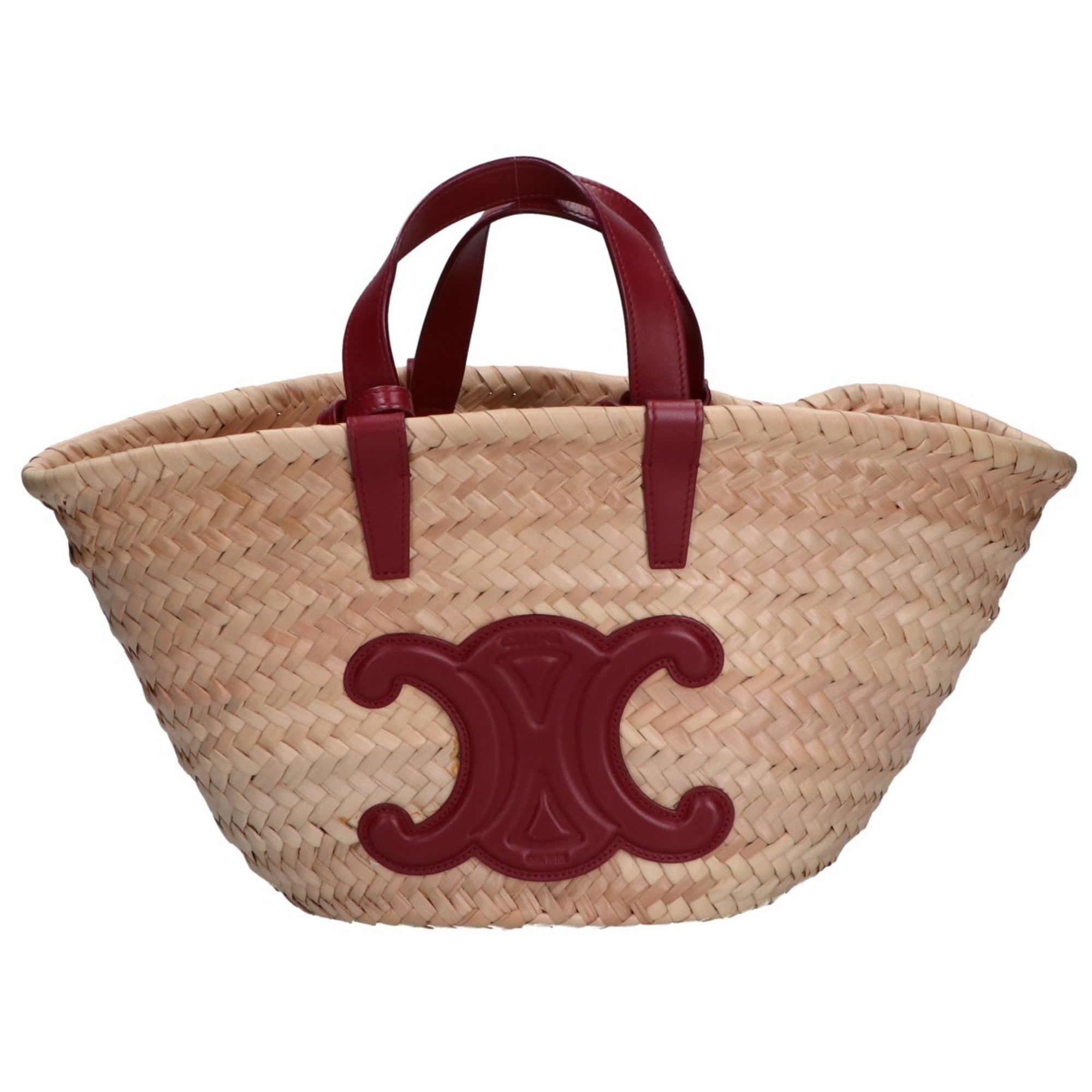 Celine Bordeaux Raffia Tote Bag (Pre-Owned)