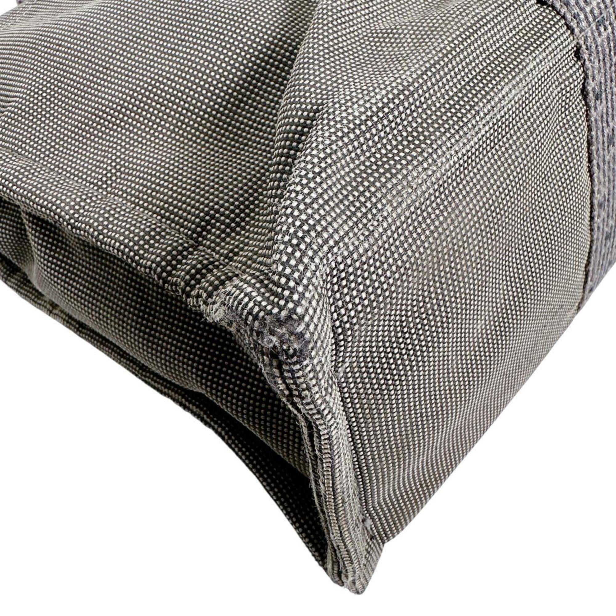Hermes Her Line Gray Canvas Tote Bag (Pre-Owned)