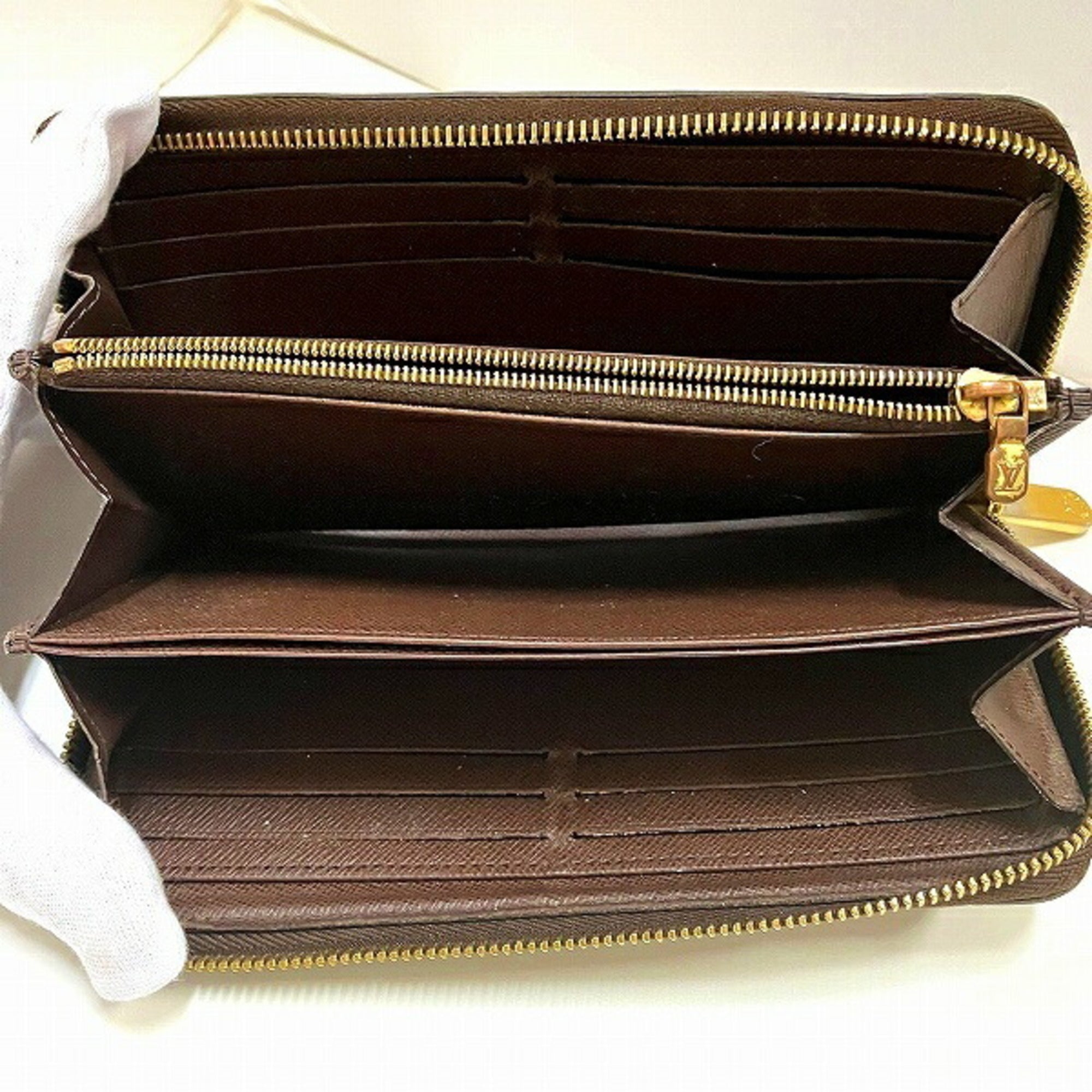 Louis Vuitton Damier Canvas Ebene Damier Canvas Long Wallet (Bi-Fold) (Pre-Owned)