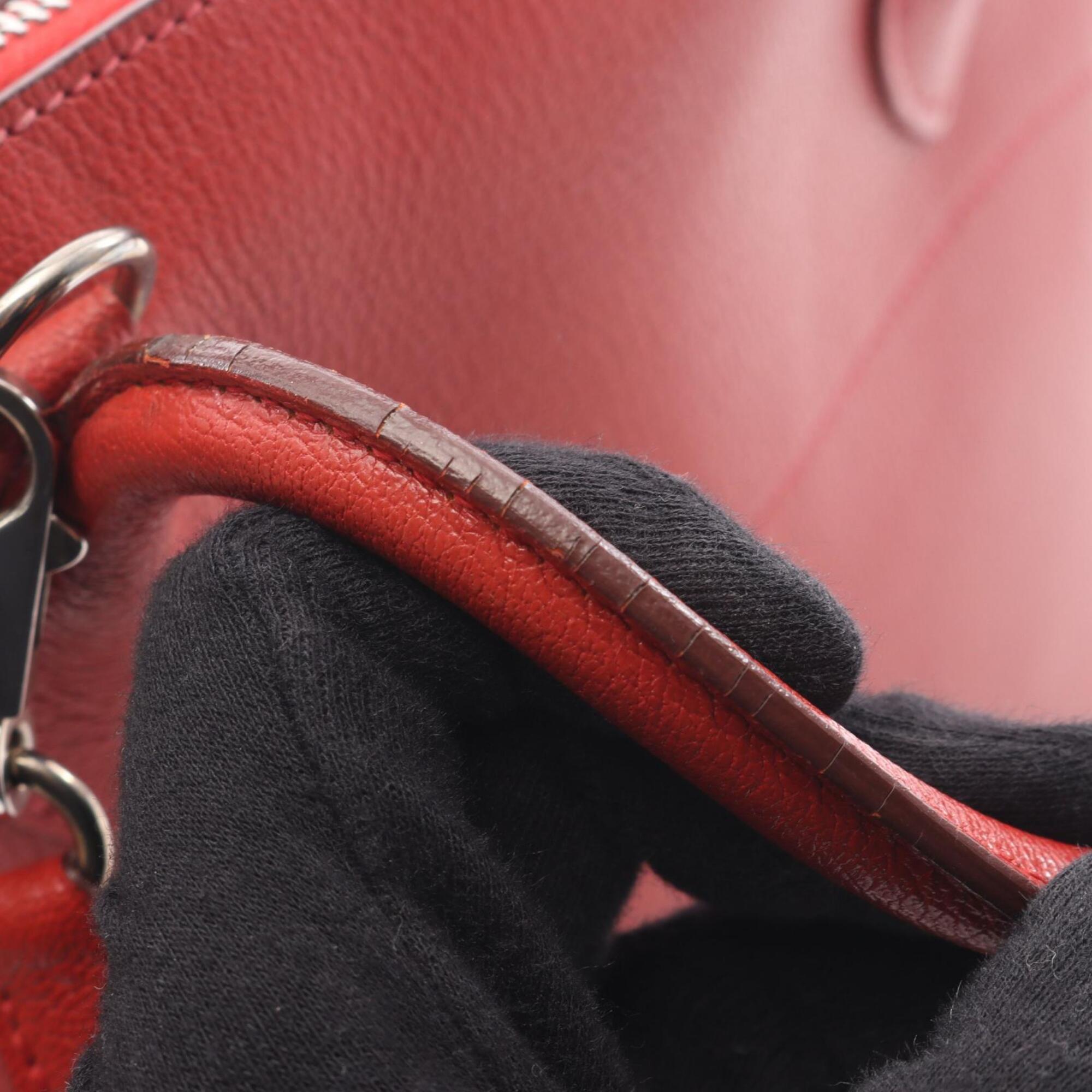 Hermes Red Color Rouge Garance Chevre Leather Handbag (Pre-Owned)