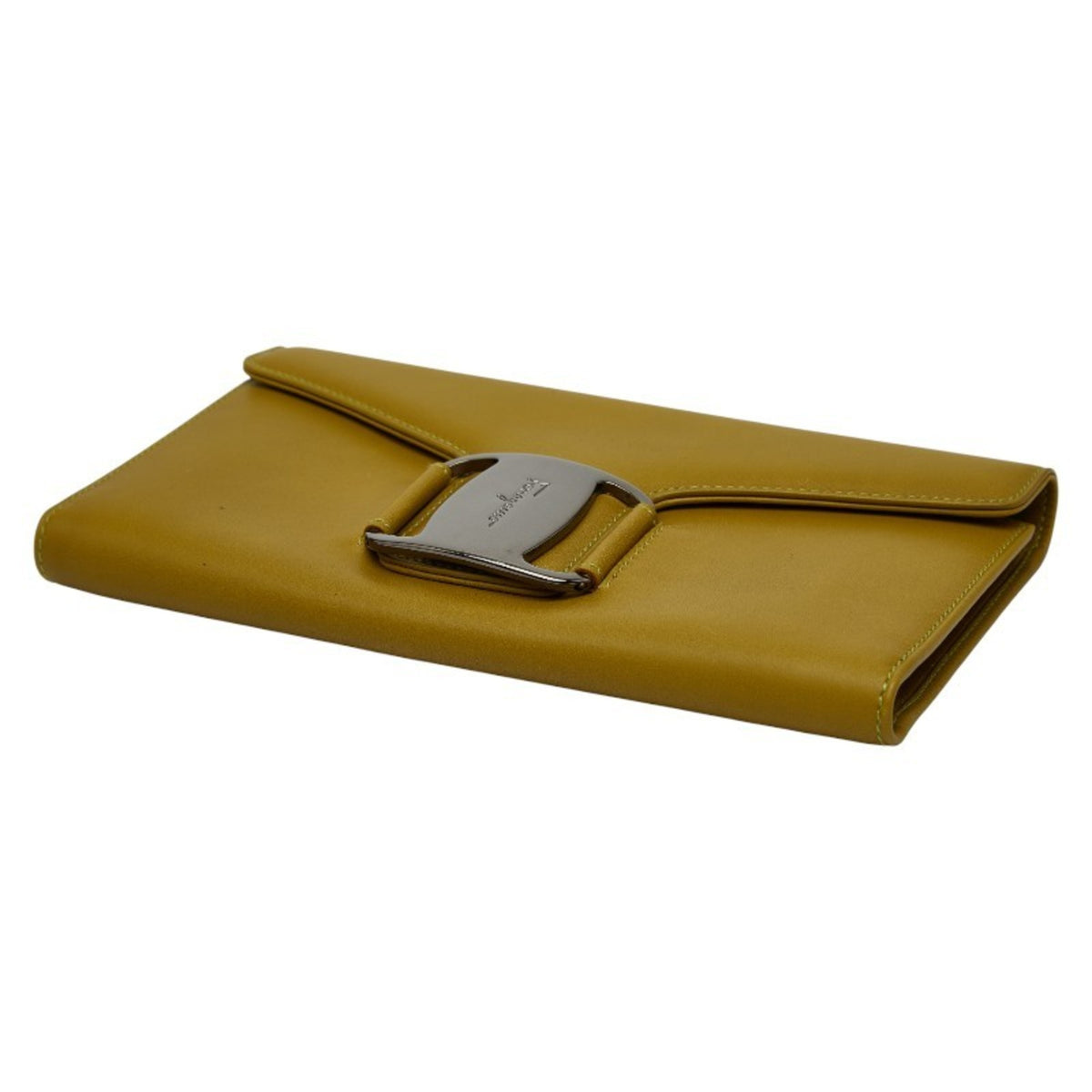 Salvatore Ferragamo Green Leather Long Wallet (Bi-Fold) (Pre-Owned)