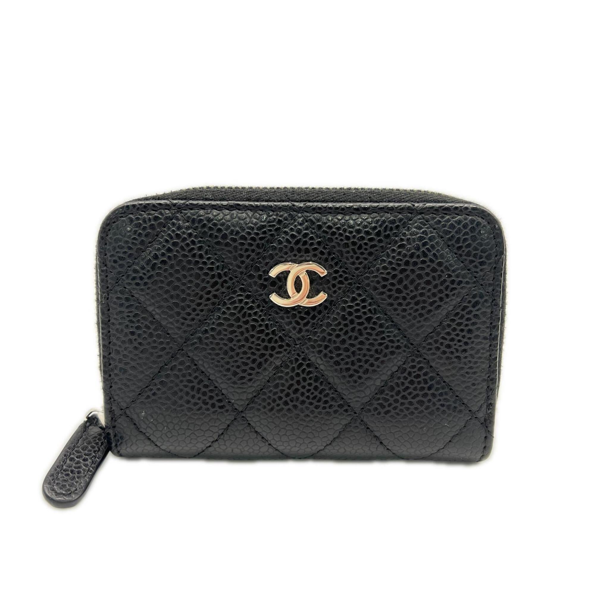 Chanel Black Grained Calfskin Coin Purse/Coin Case (Pre-Owned)