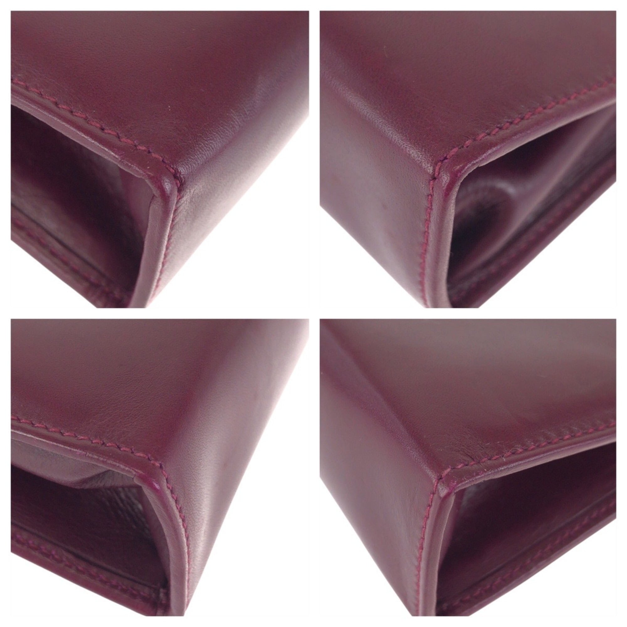 Salvatore Ferragamo Purple Leather Clutch Bag Pouch (Pre-Owned)