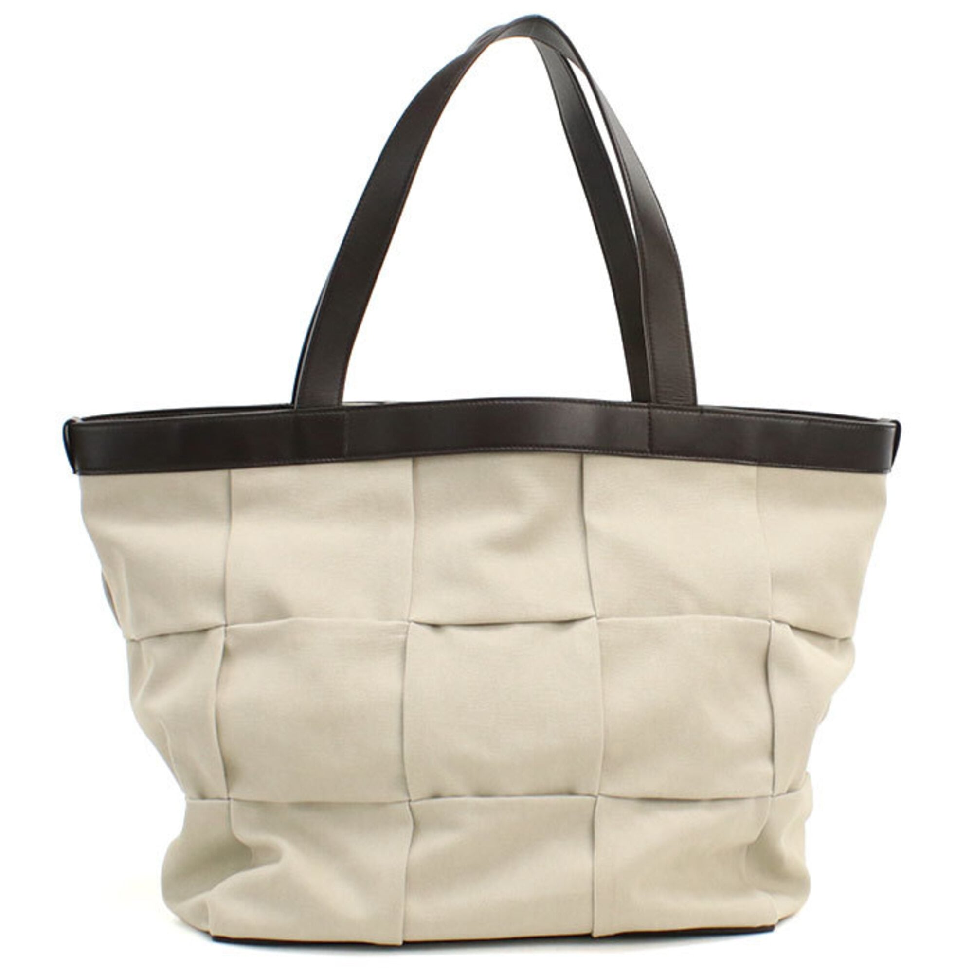 Bottega Veneta Ivory Canvas Tote Bag (Pre-Owned)