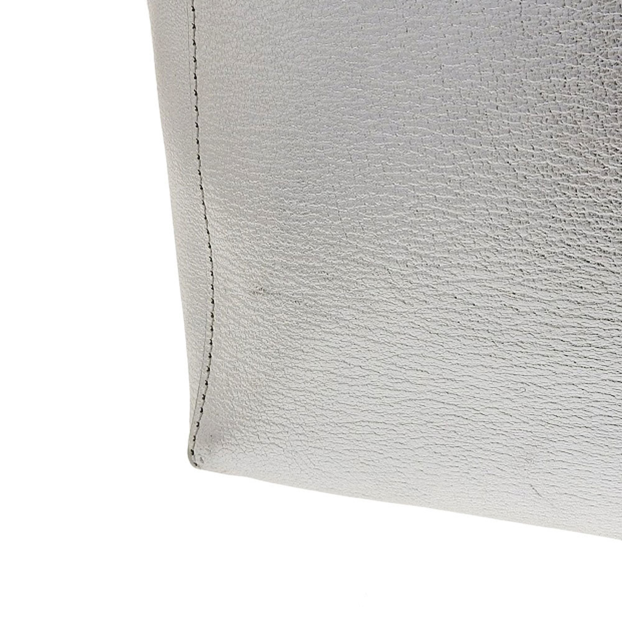 Celine Silver Leather Handbag Shoulder Bag (Pre-Owned)