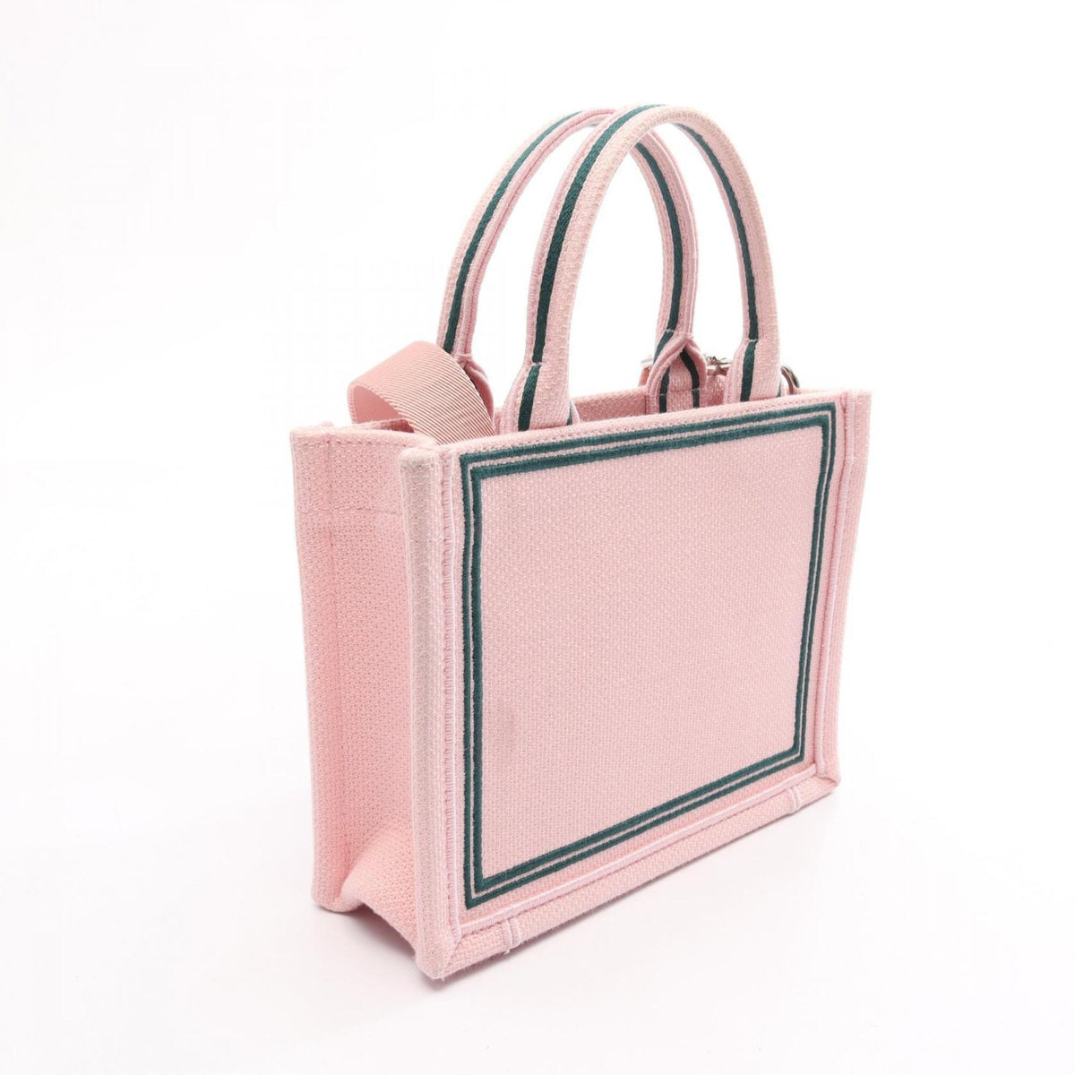 Christian Dior Green Pink Canvas Handbag Tote Bag (Pre-Owned)