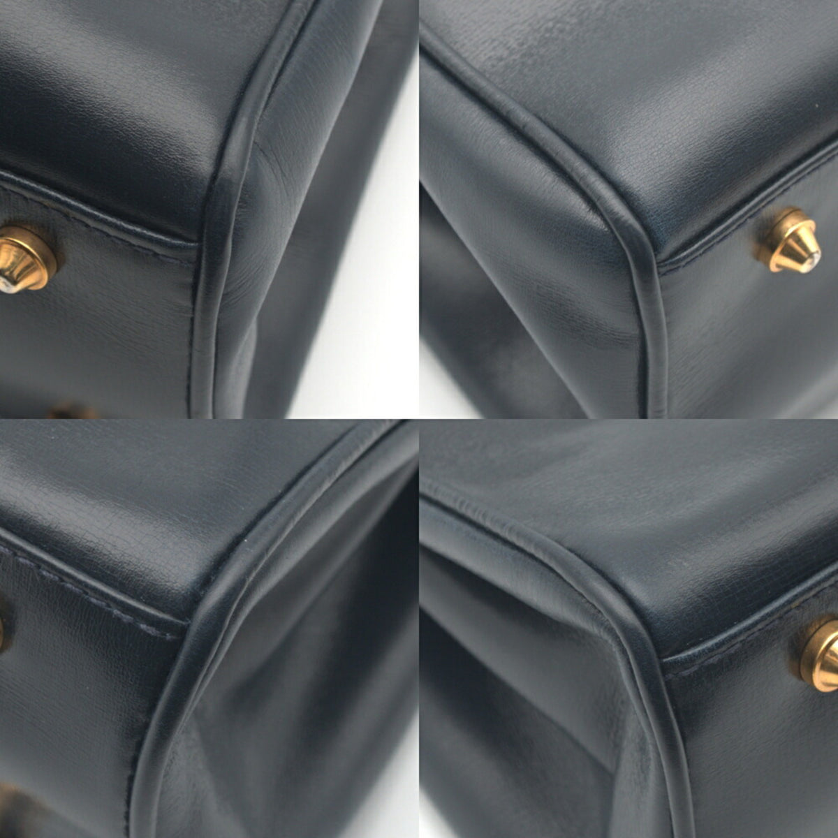 Gucci Dark Navy Leather Tote Bag (Pre-Owned)