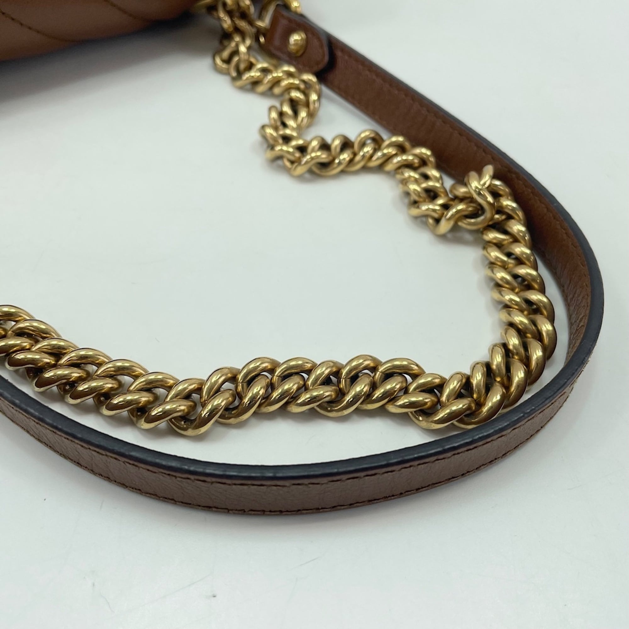 Gucci Gg Marmont Brown Shoulder Bag (Pre-Owned)