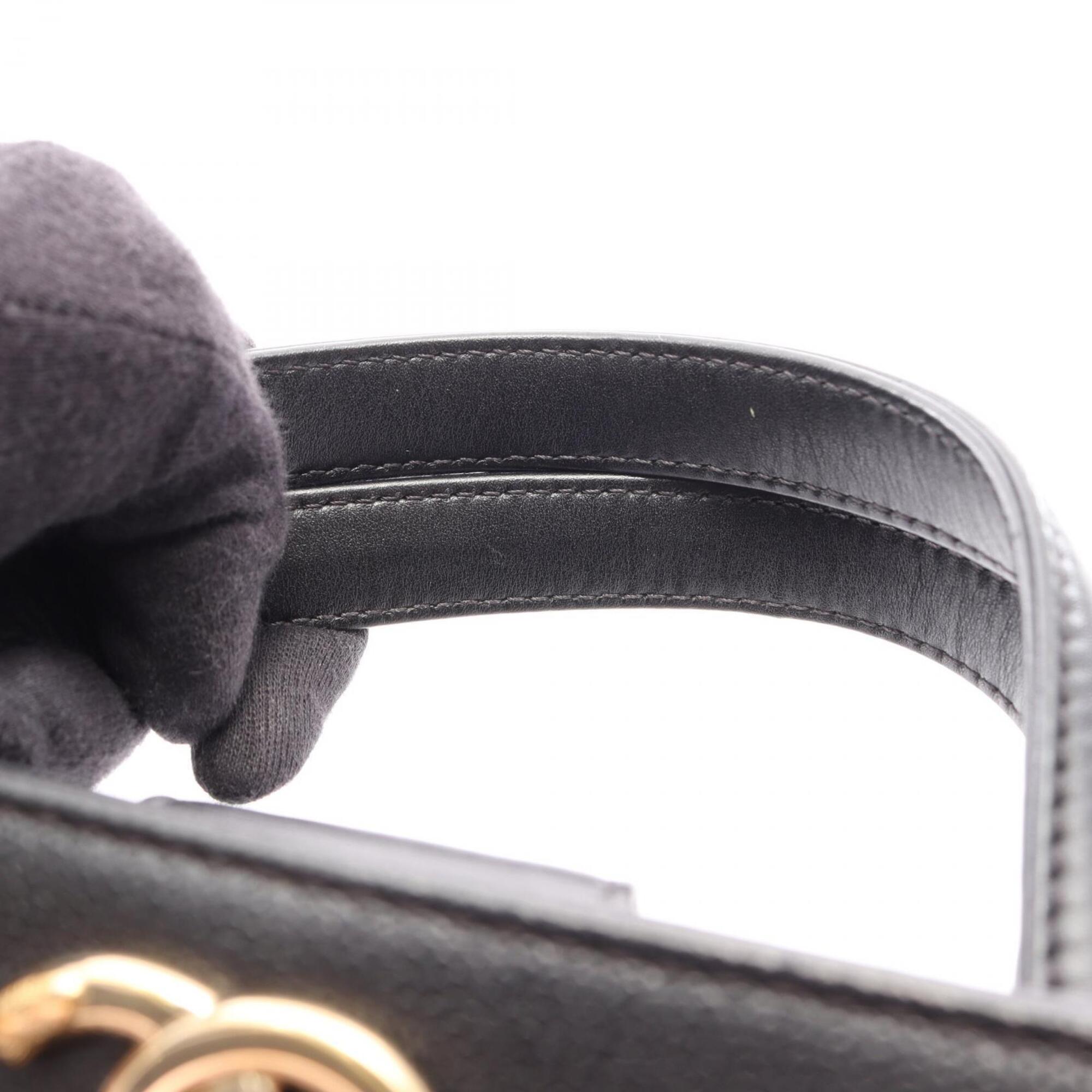 Chanel Black Grained Calfskin Leather Handbag Shoulder Bag (Pre-Owned)