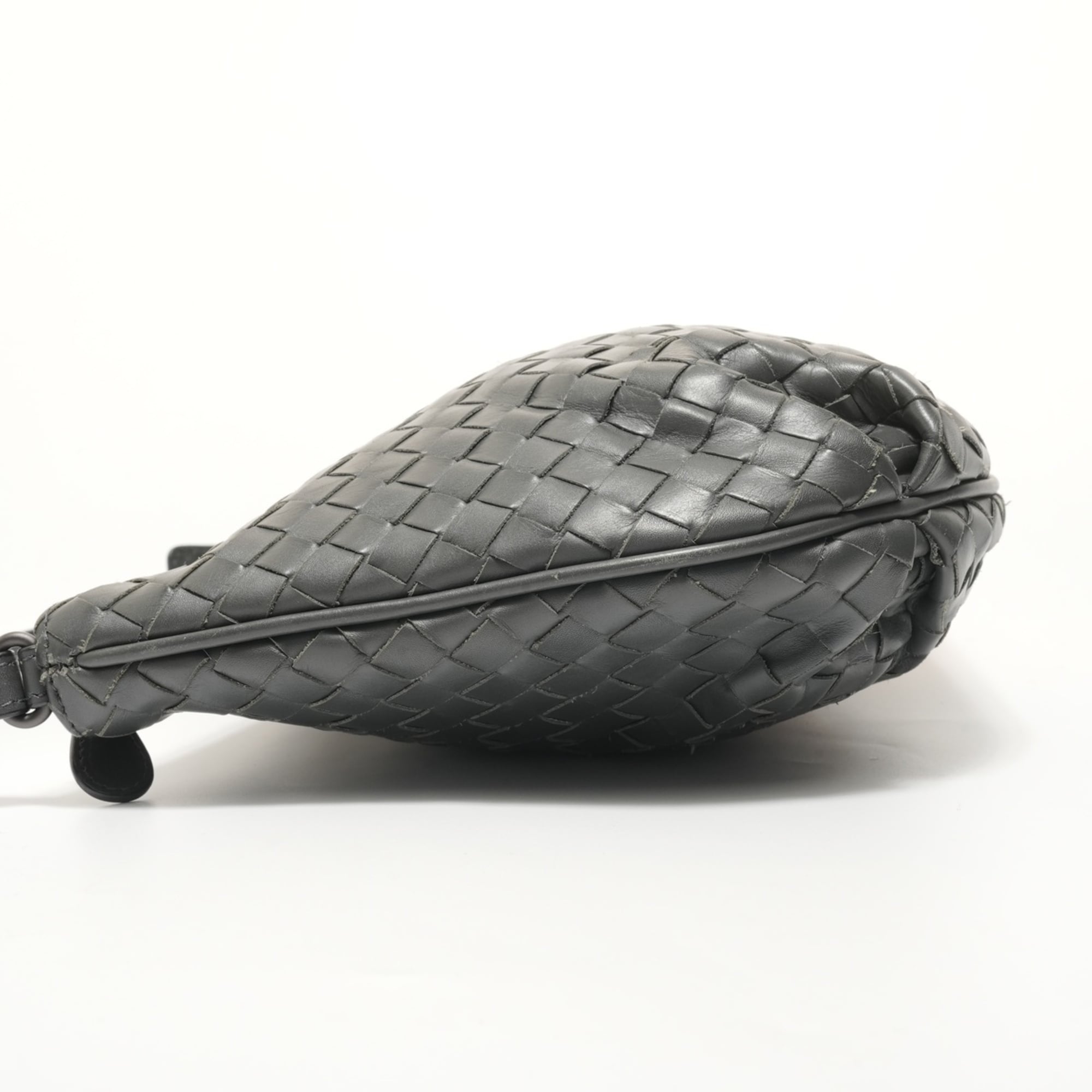Bottega Veneta Intrecciato Gray Intrecciato Shoulder Bag (Pre-Owned)