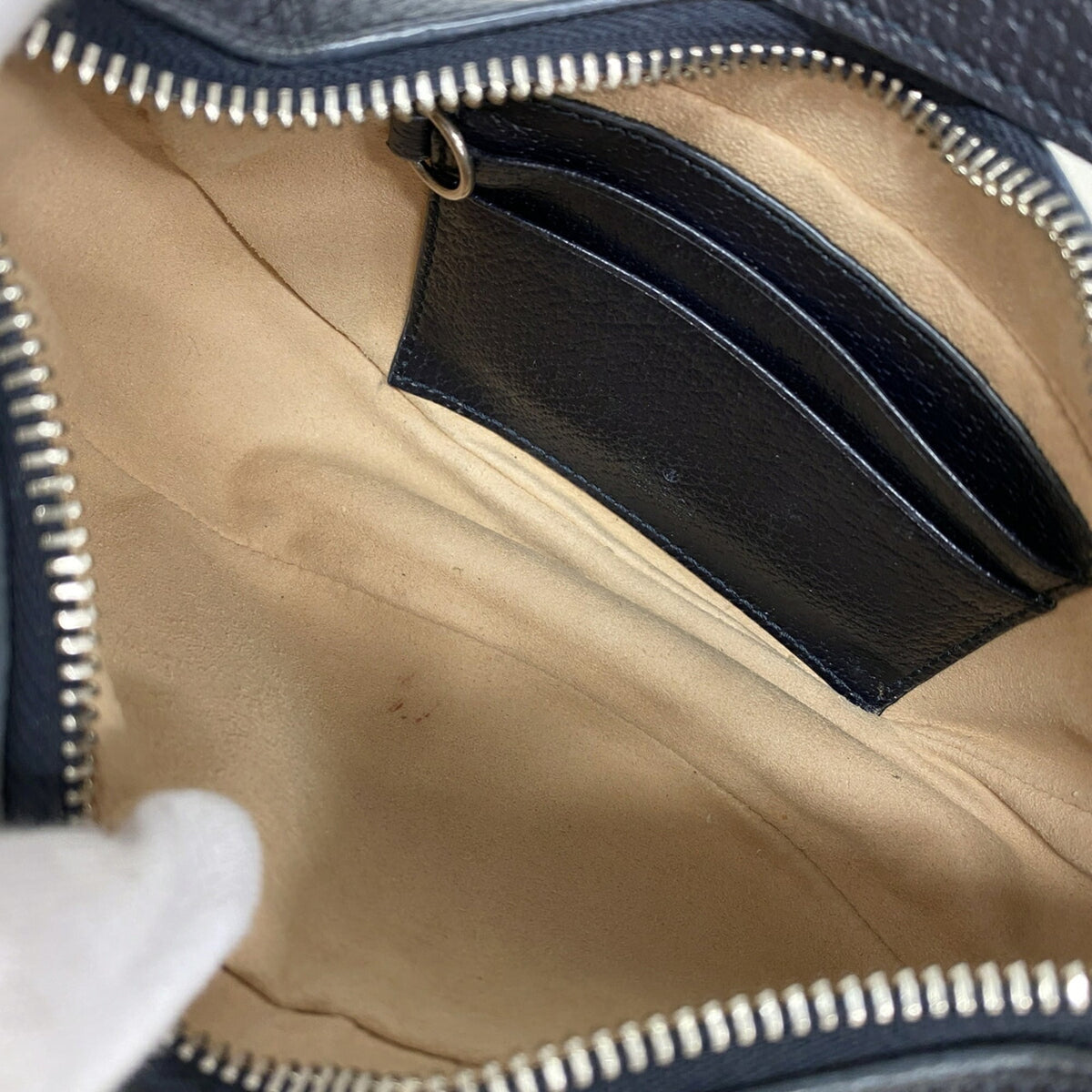Gucci Beige Navy Pvc Shoulder Bag (Pre-Owned)